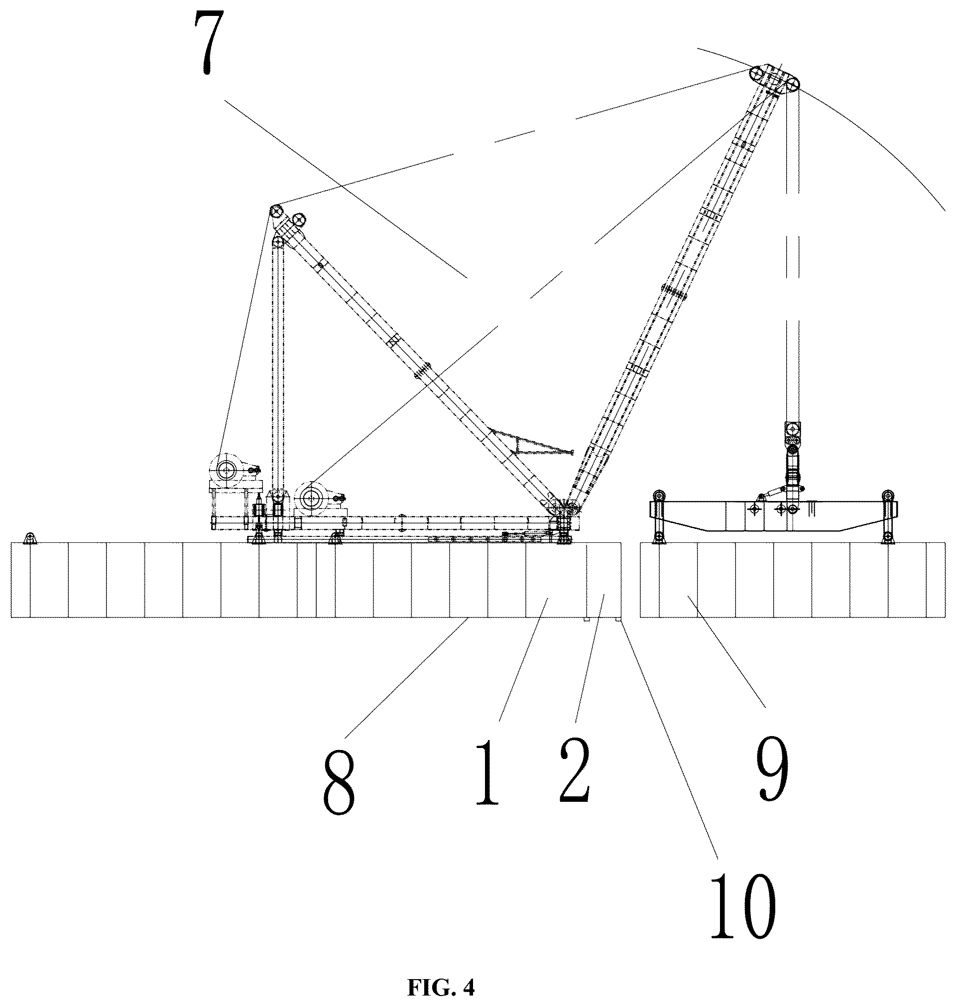 Patent US12305344 Figure 4 – Mounting method of a main beam of a double-sided steel box UHPC composite beam cable-stayed bridge and composite beam thereof