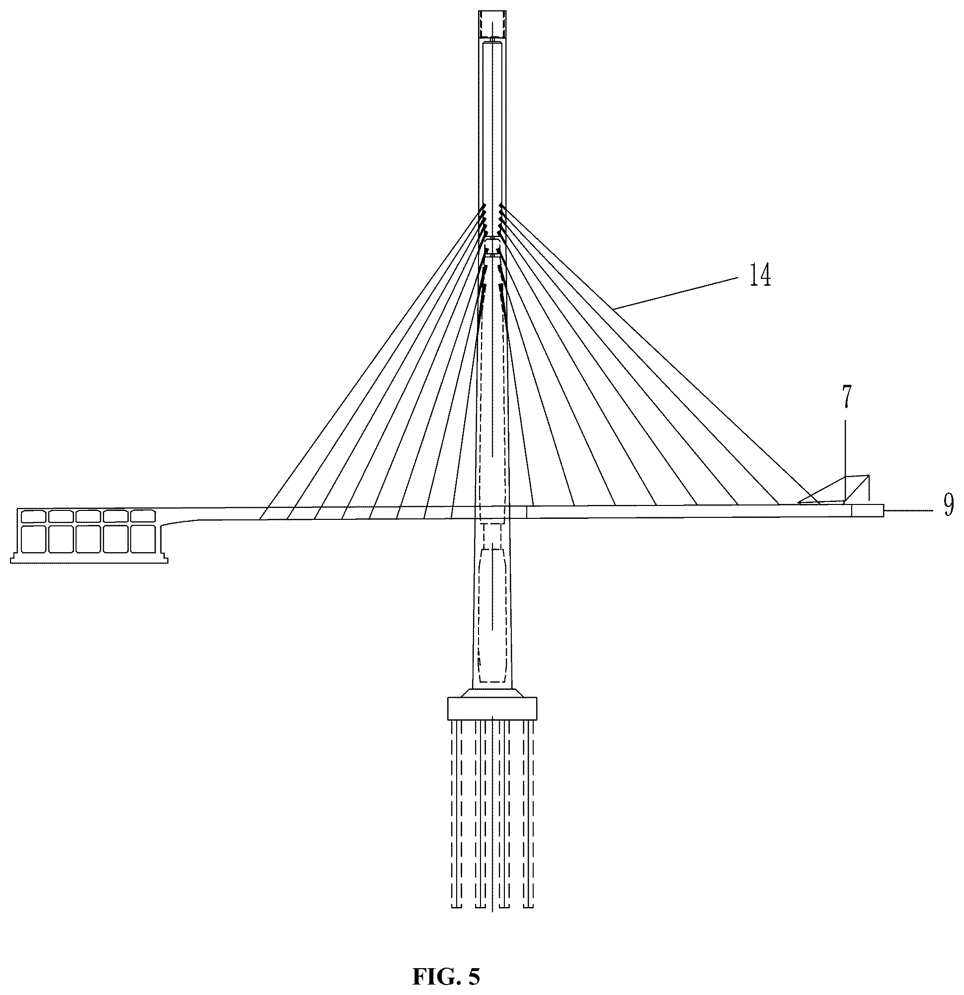 Patent US12305344 Figure 5 – Mounting method of a main beam of a double-sided steel box UHPC composite beam cable-stayed bridge and composite beam thereof