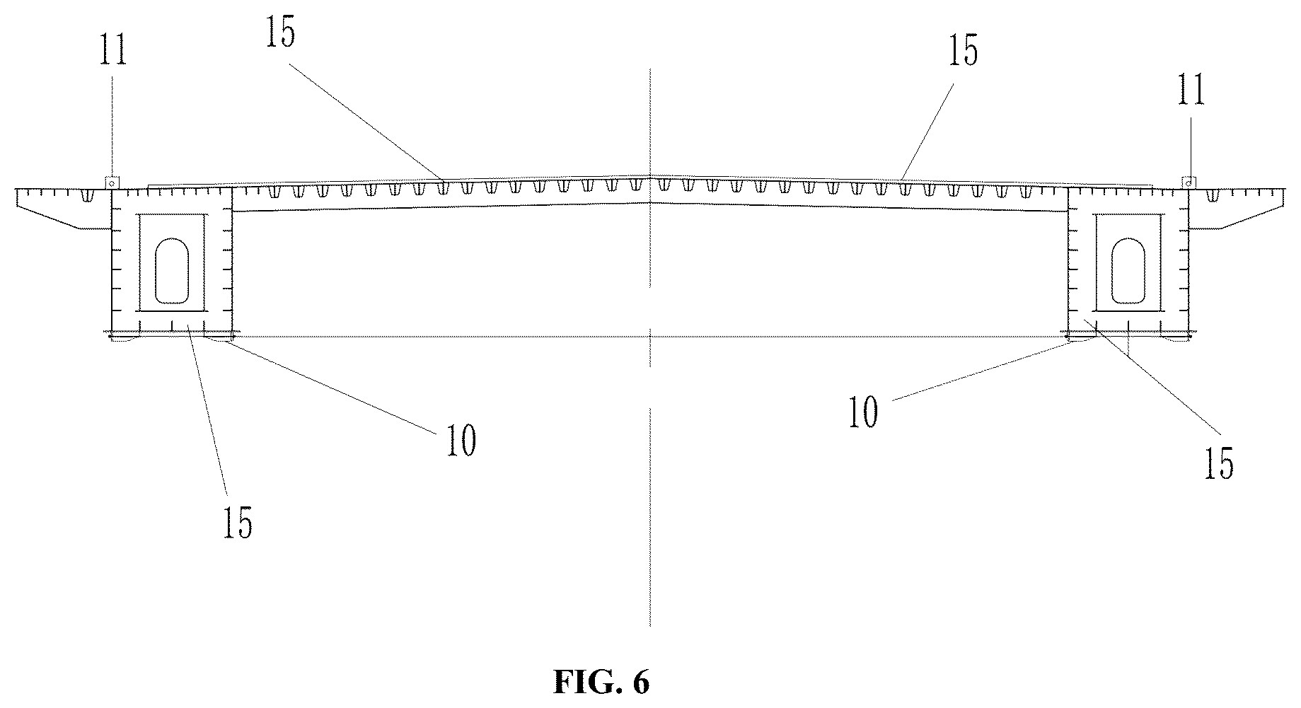 Patent US12305344 Figure 6 – Mounting method of a main beam of a double-sided steel box UHPC composite beam cable-stayed bridge and composite beam thereof