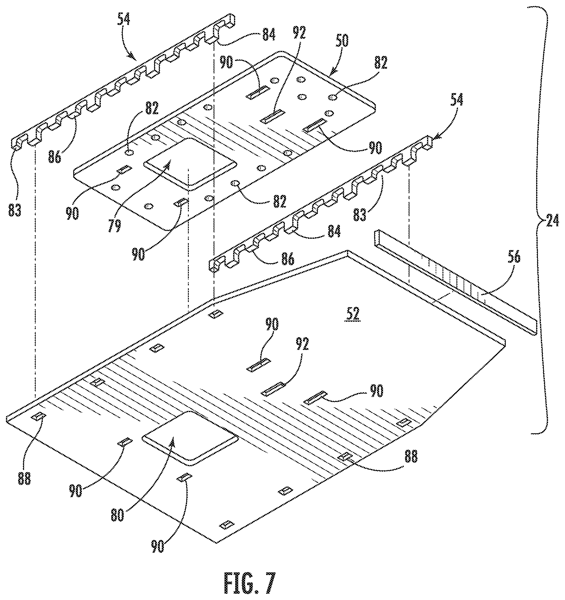 Patent US12305345 Figure 5 – Shallow-mount braced-post barrier