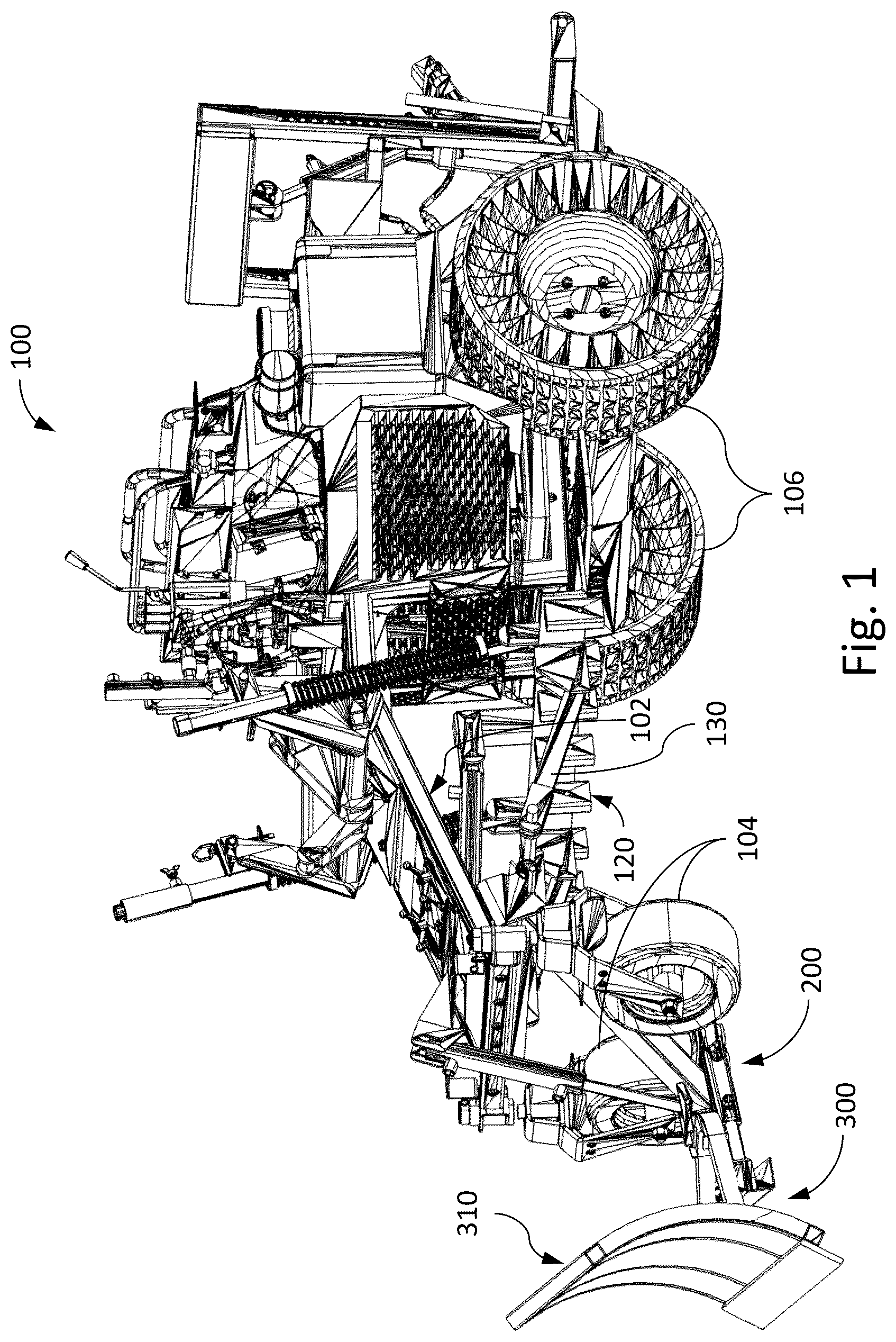 Patent US12305346 Figure 1 – Snowplow hookups for work machines