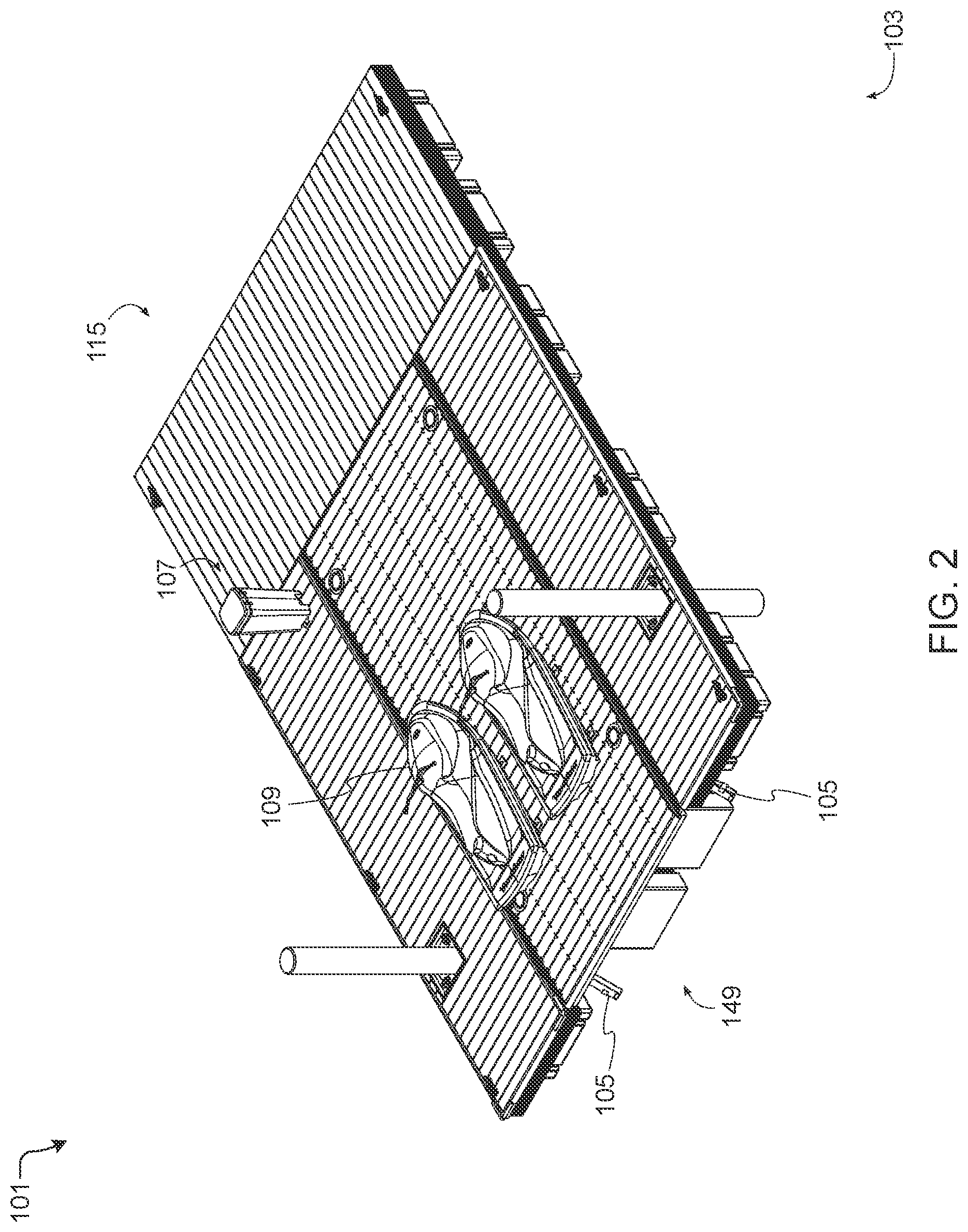Patent US12305347 Figure 2 – Marine rail lift system