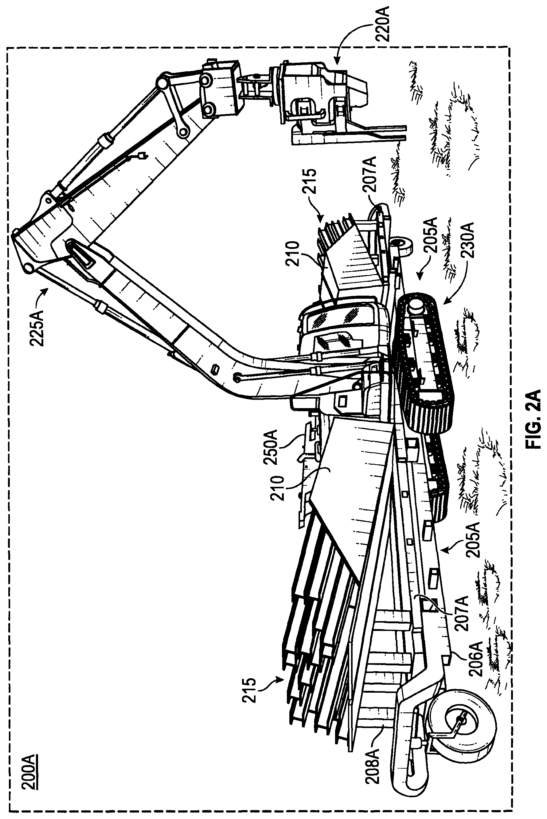 Patent US12305353 Figure 2 – Pile platforms for autonomous pile driver vehicle