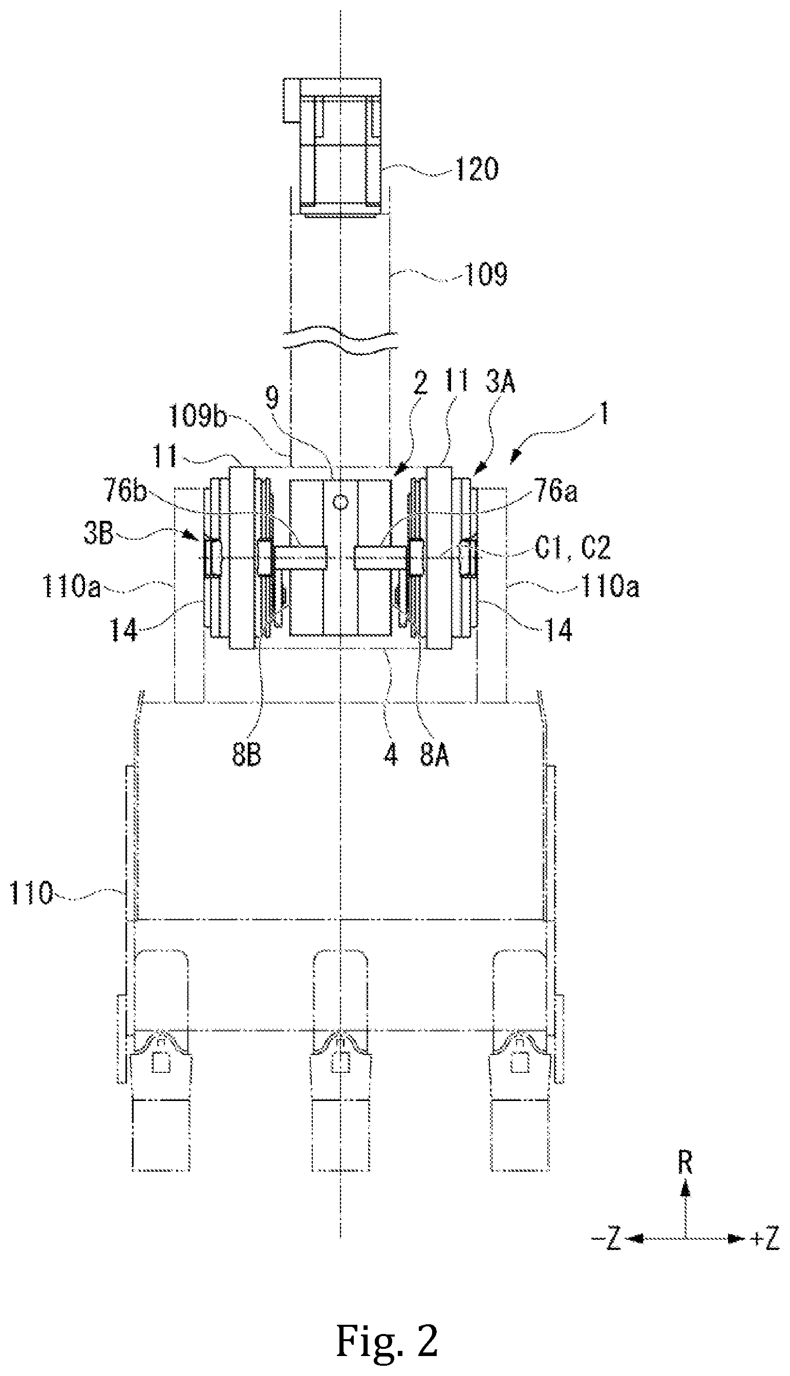 Patent US12305355 Figure 2 – Drive device and construction machine