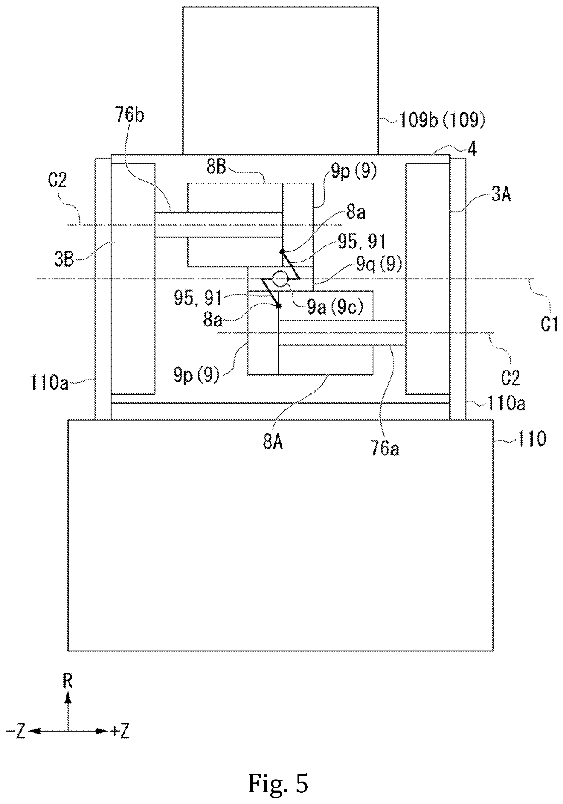 Patent US12305355 Figure 5 – Drive device and construction machine