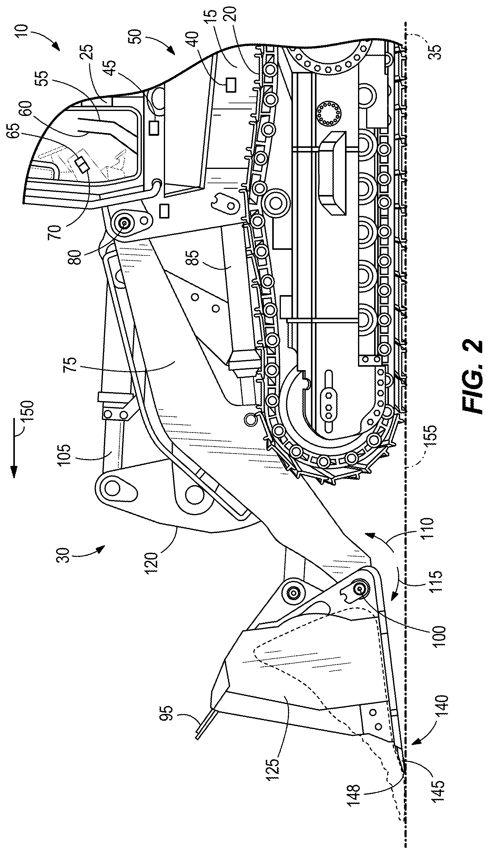 Patent US12305357 Figure 2 – Implement control system for machine