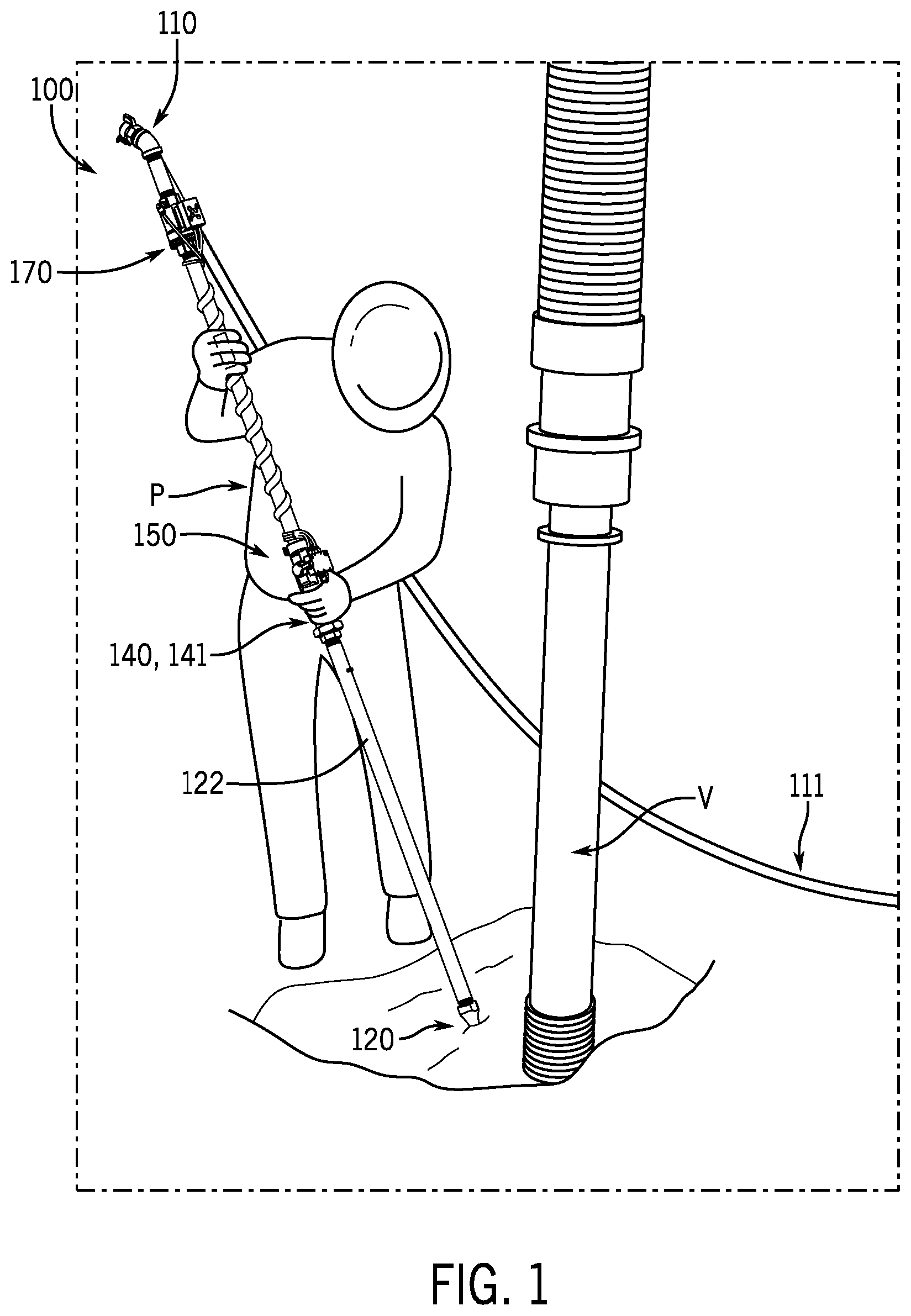 Patent US12305358 — Pneumatic excavator and methods of use — Figure 1
