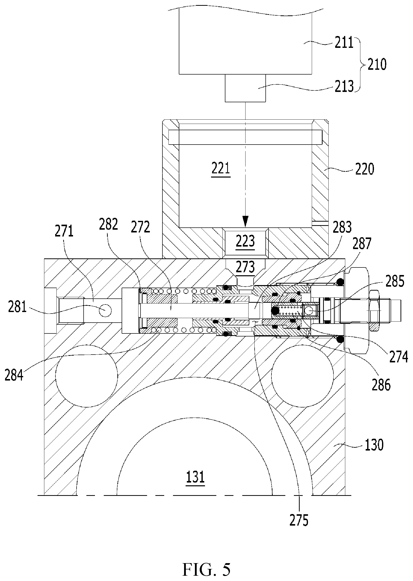 Patent US12305359 Figure 5 – Hydraulic breaker provided with automatic lubricant supply structure