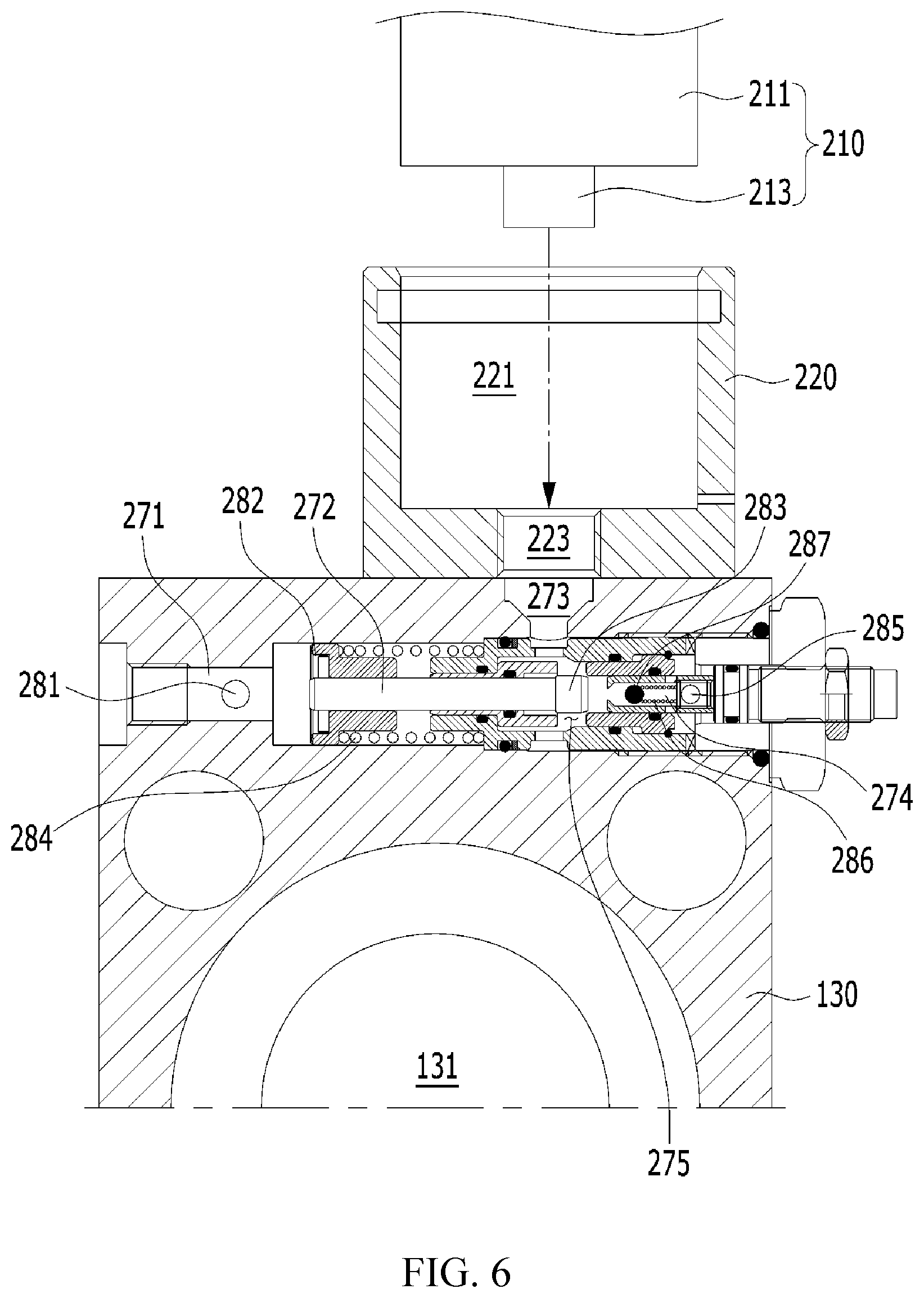 Patent US12305359 Figure 6 – Hydraulic breaker provided with automatic lubricant supply structure