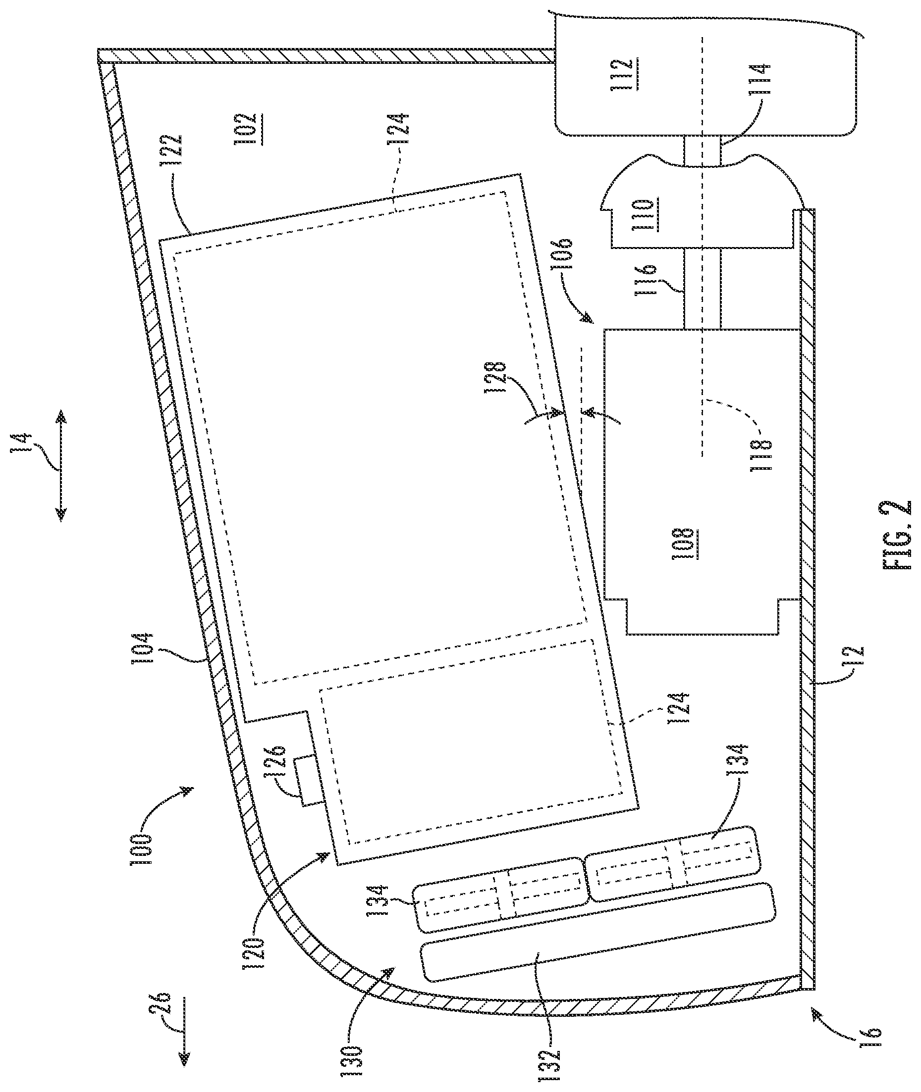 Patent US12305360 Figure 2 – Electric drivetrain and component storage configurations for an electric work vehicle