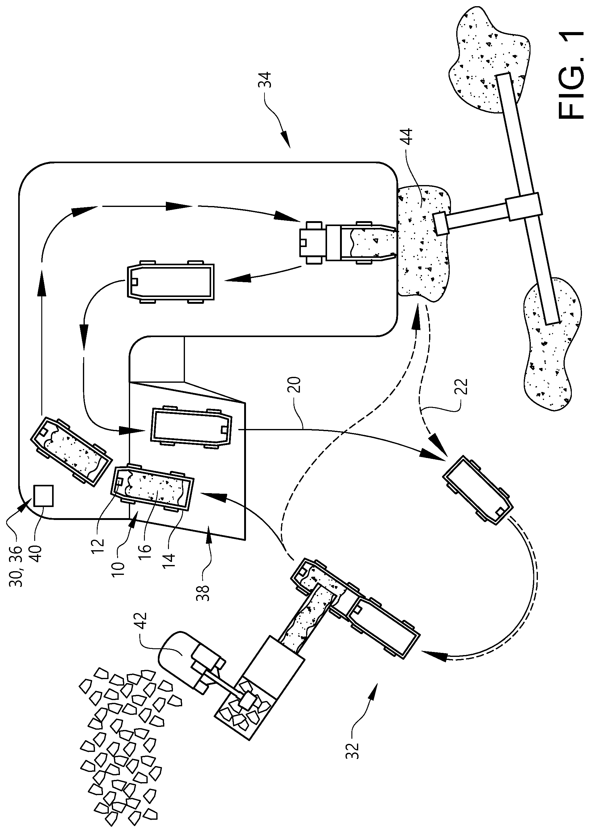 Patent US12305362 Figure 1 – Method for controlling an autonomous vehicle operating at a worksite