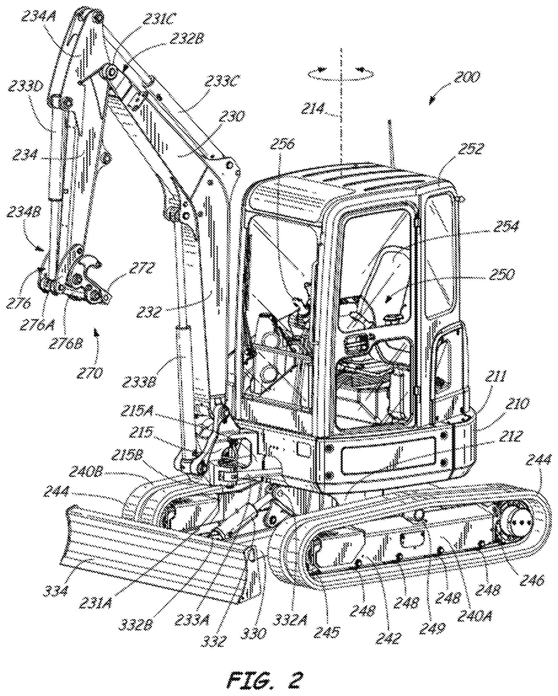 Patent US12305365 Figure 2 – Immobilization of electrohydraulic power machine