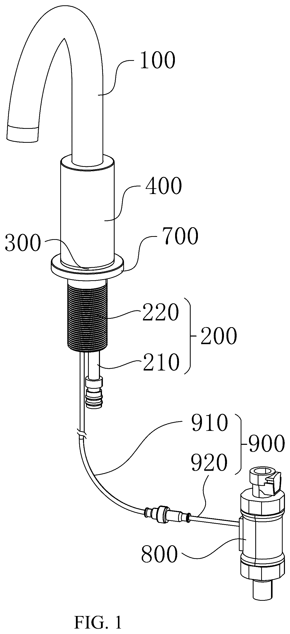 Patent US12305371 Figure 1 – Faucet