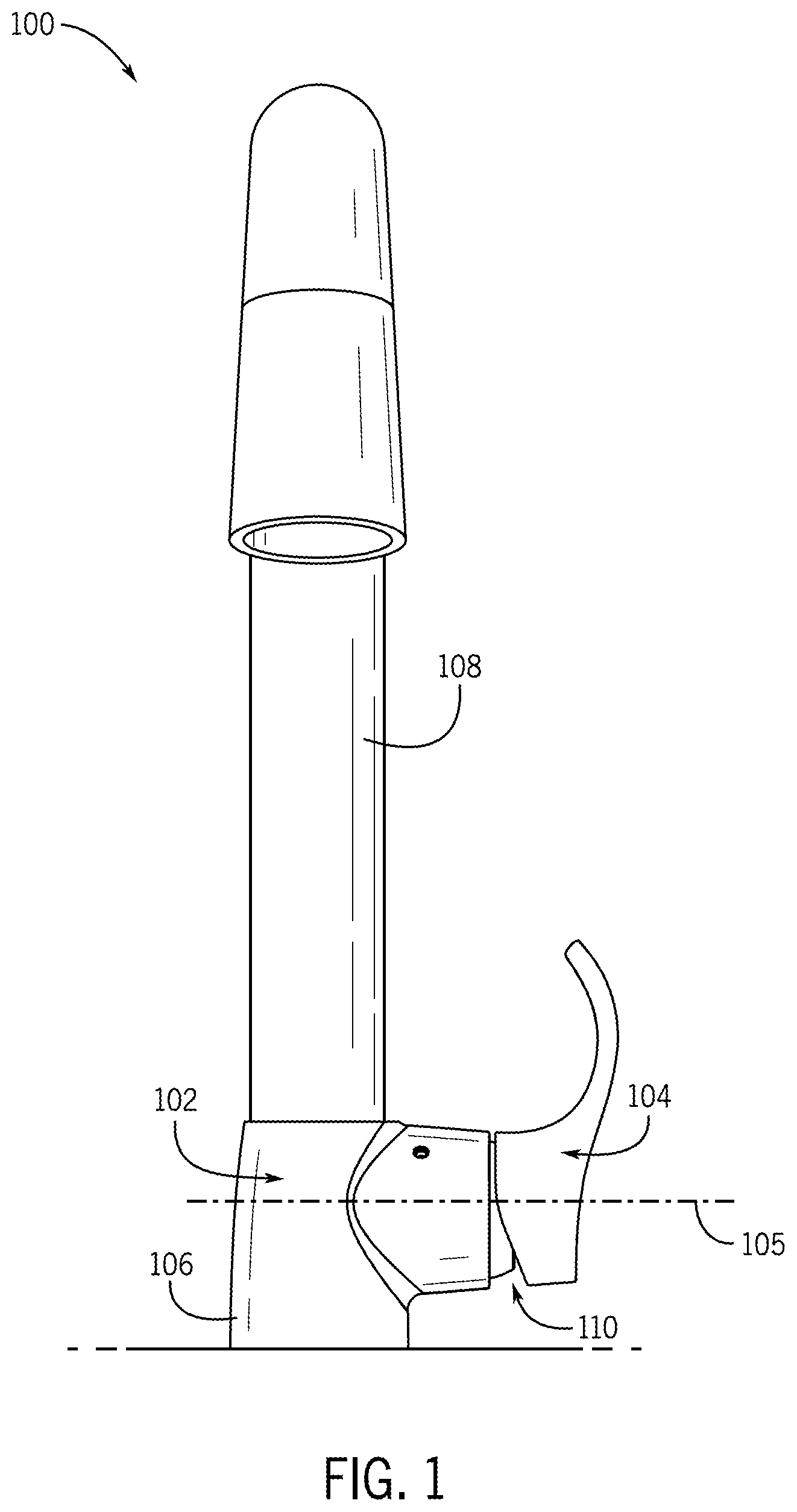 Patent US12305372 Figure 1 – Faucet assembly with friction ring