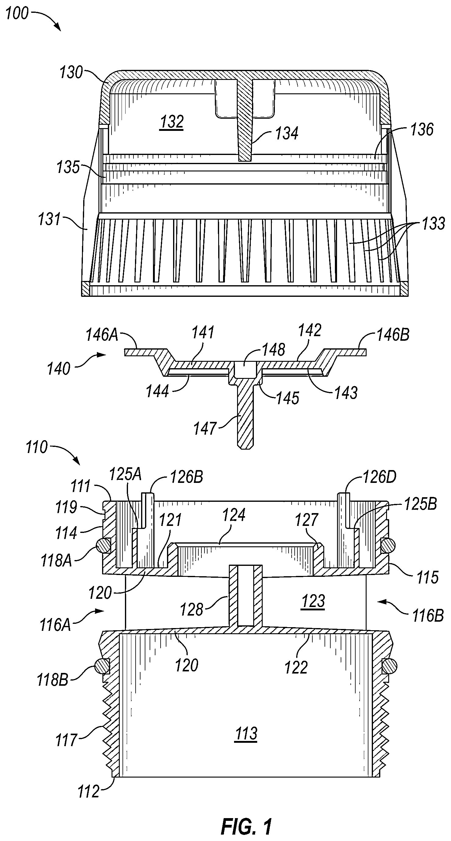 Patent US12305376 — Air admittance valve — Figure 1