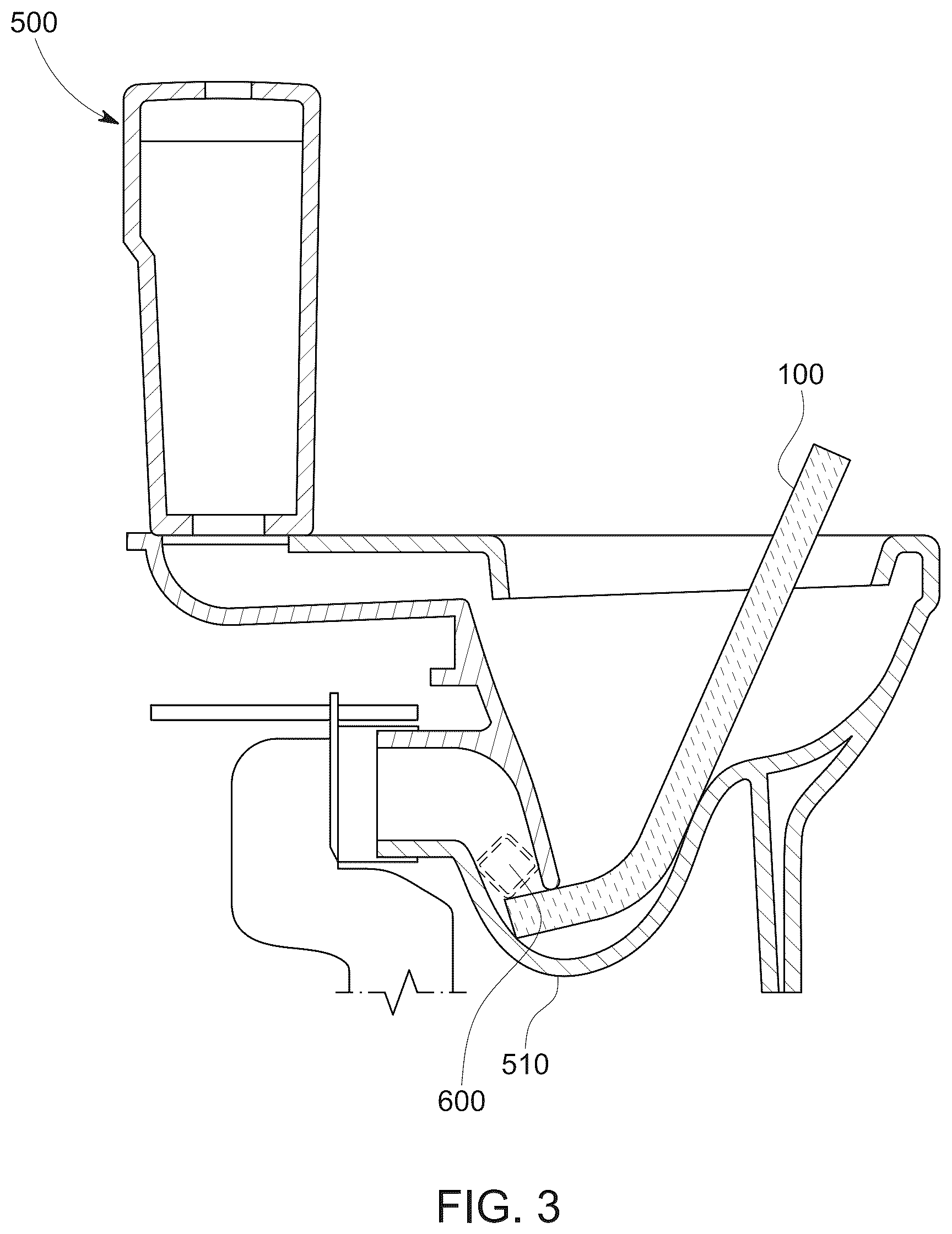 Patent US12305378 Figure 2 – Water soluble tool for clearing blockage in a toilet