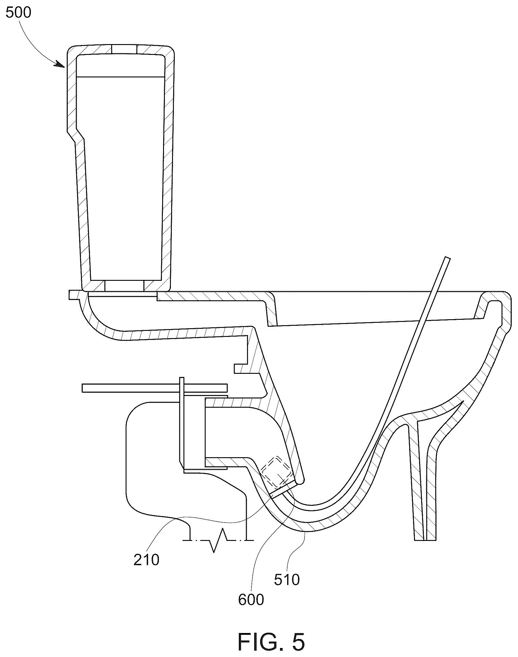 Patent US12305378 Figure 4 – Water soluble tool for clearing blockage in a toilet
