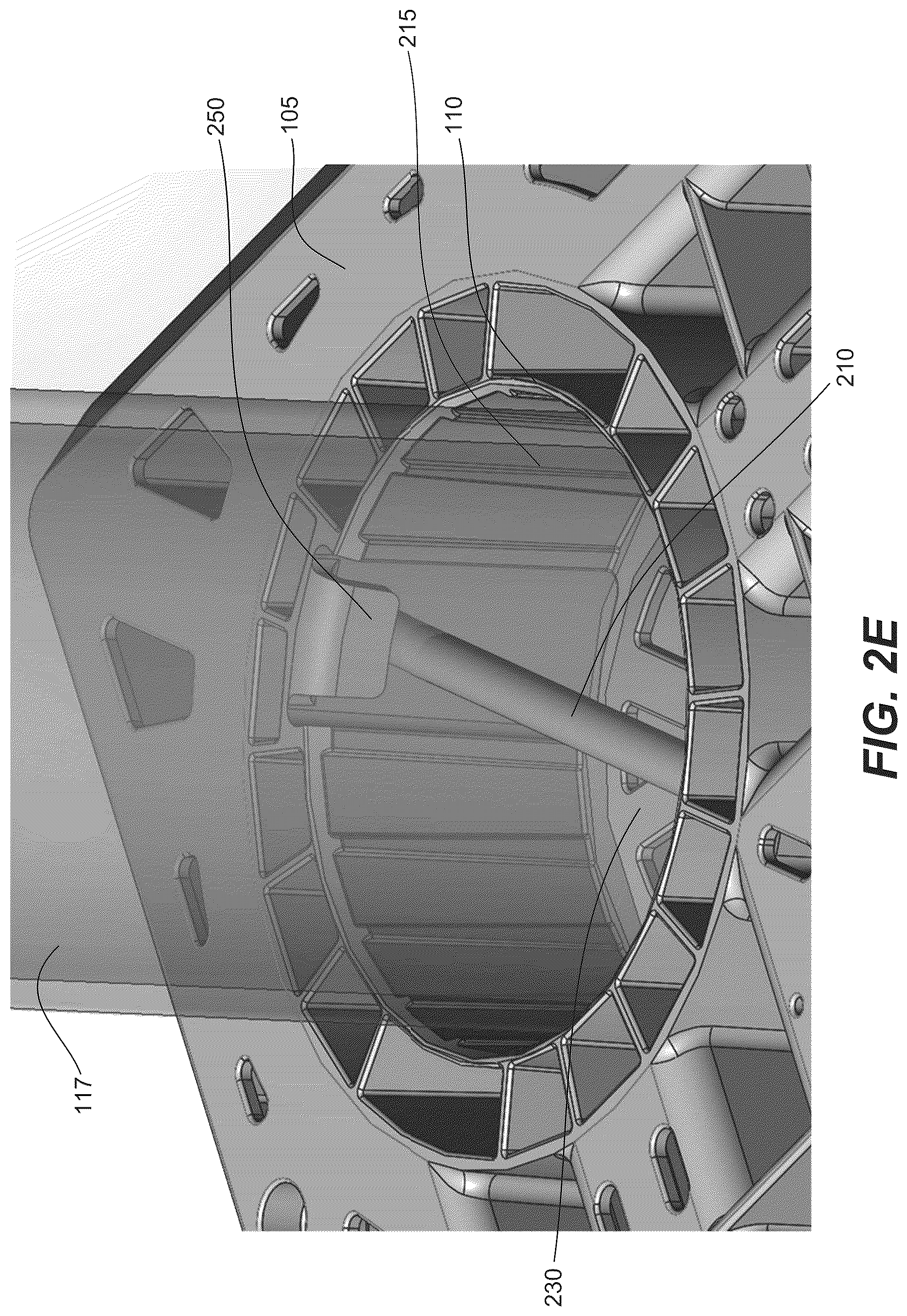 Patent US12305380 Figure 10 – Stormwater management crate assembly with tapered columns and arched side panels