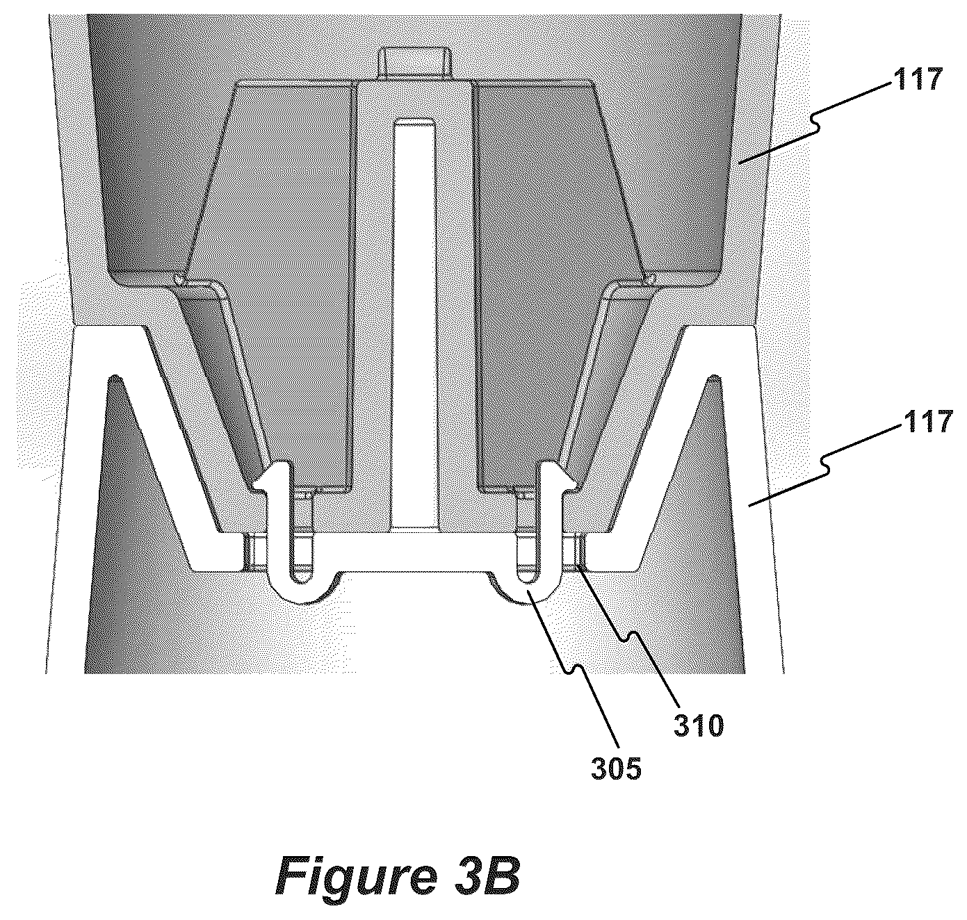 Patent US12305380 Figure 13 – Stormwater management crate assembly with tapered columns and arched side panels
