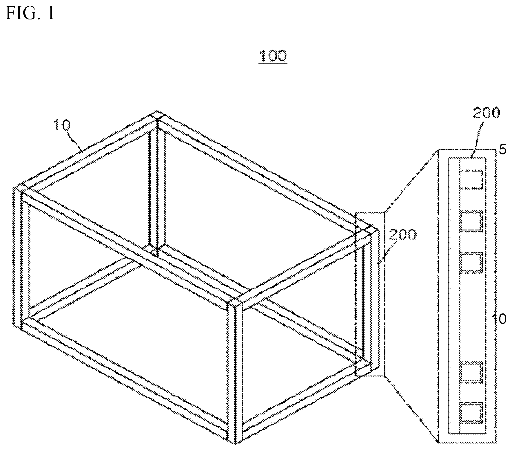 Patent US12305382 — Prefabricated modular unit assembly — Figure 1