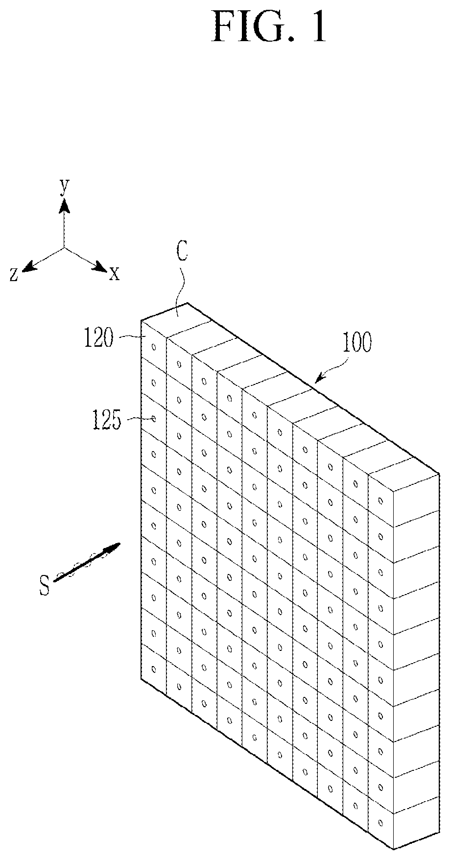Patent US12305387 Figure 1 – Sound absorbing device