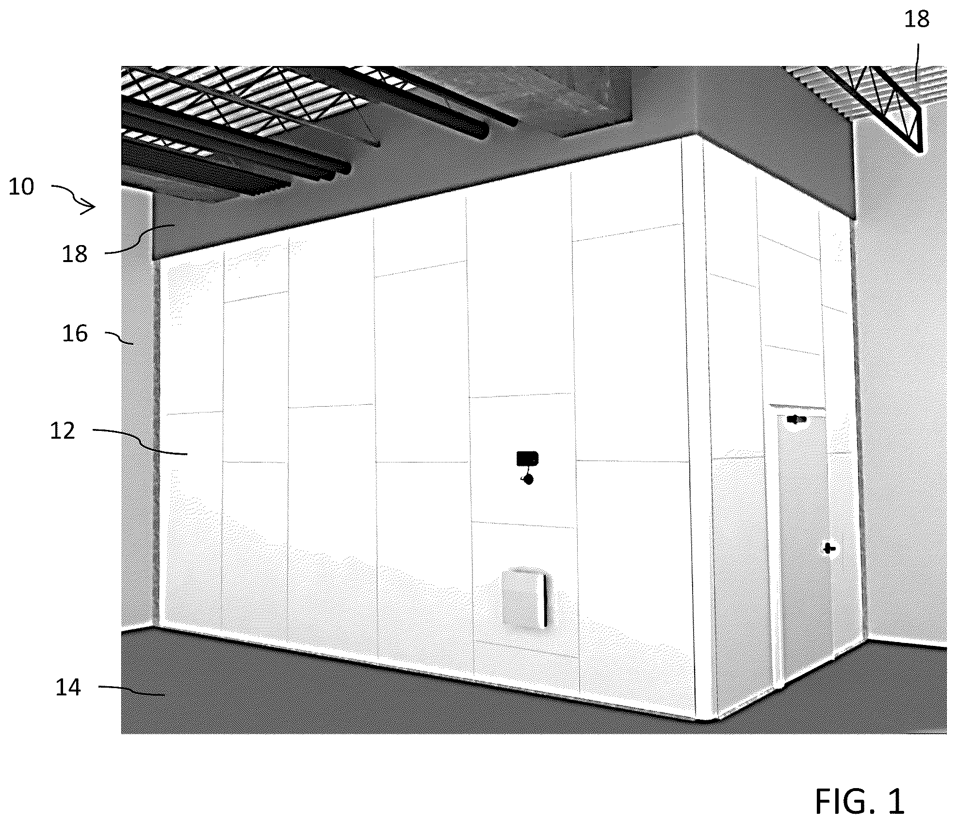 Patent US12305388 Figure 1 – Cap for a temporary wall system providing fire barrier protection