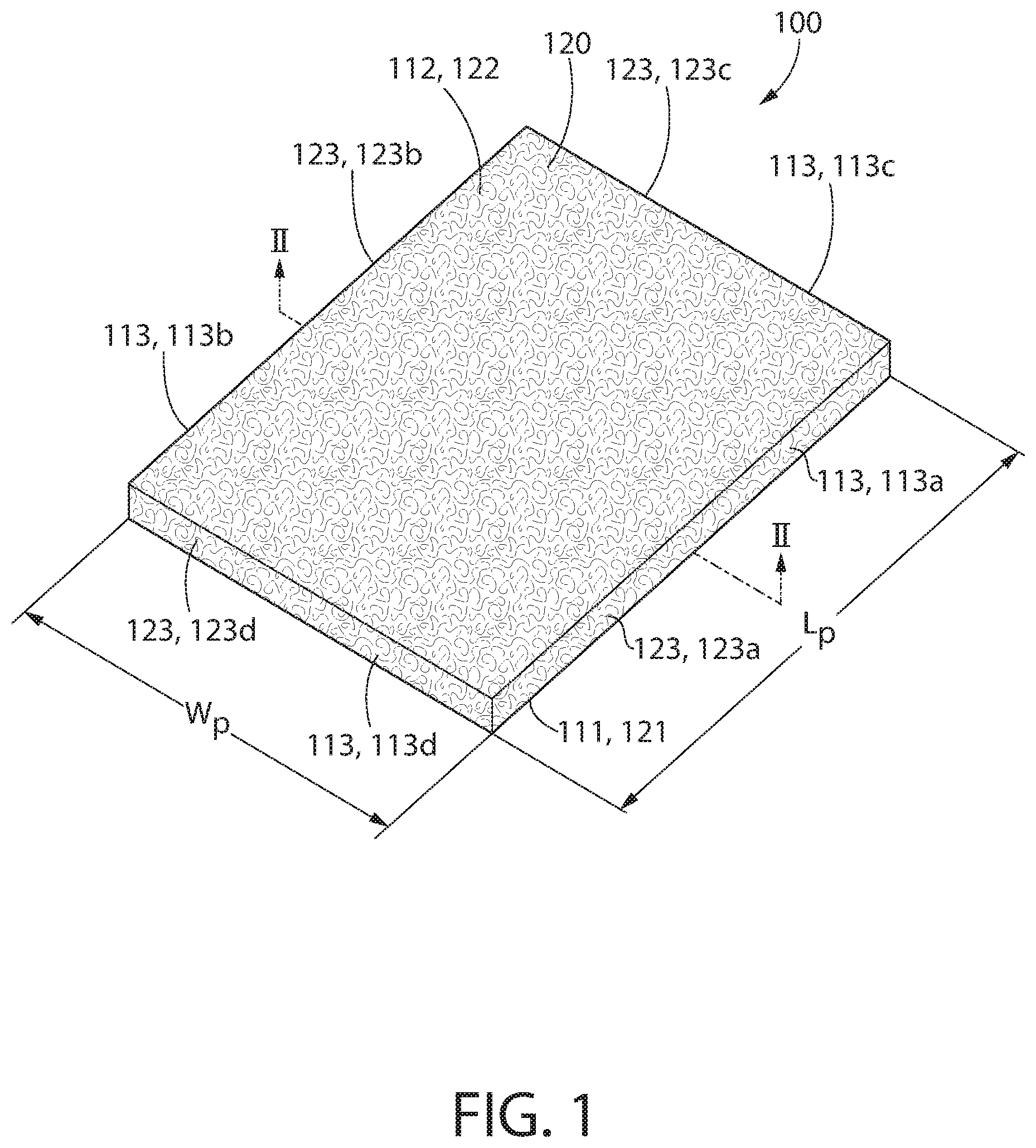 Patent US12305390 — Sag resistant acoustical ceiling panel with a filled latex binder system that enhances strength and durability — Figure 1