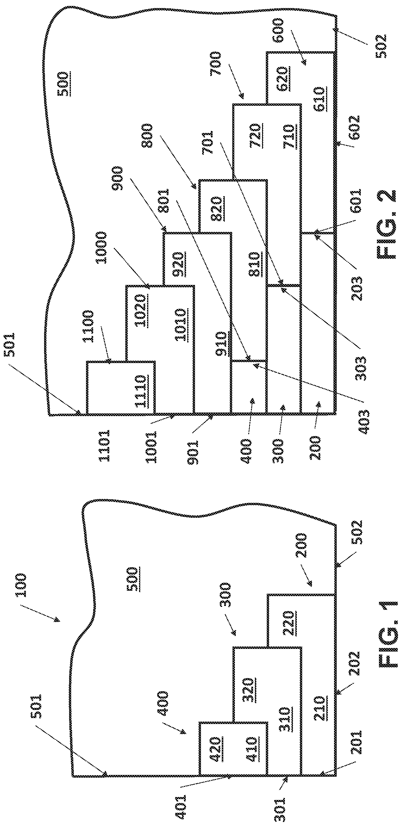 Patent US12305395 Figure 1 – Roofing shingles, and bundle of roofing shingles