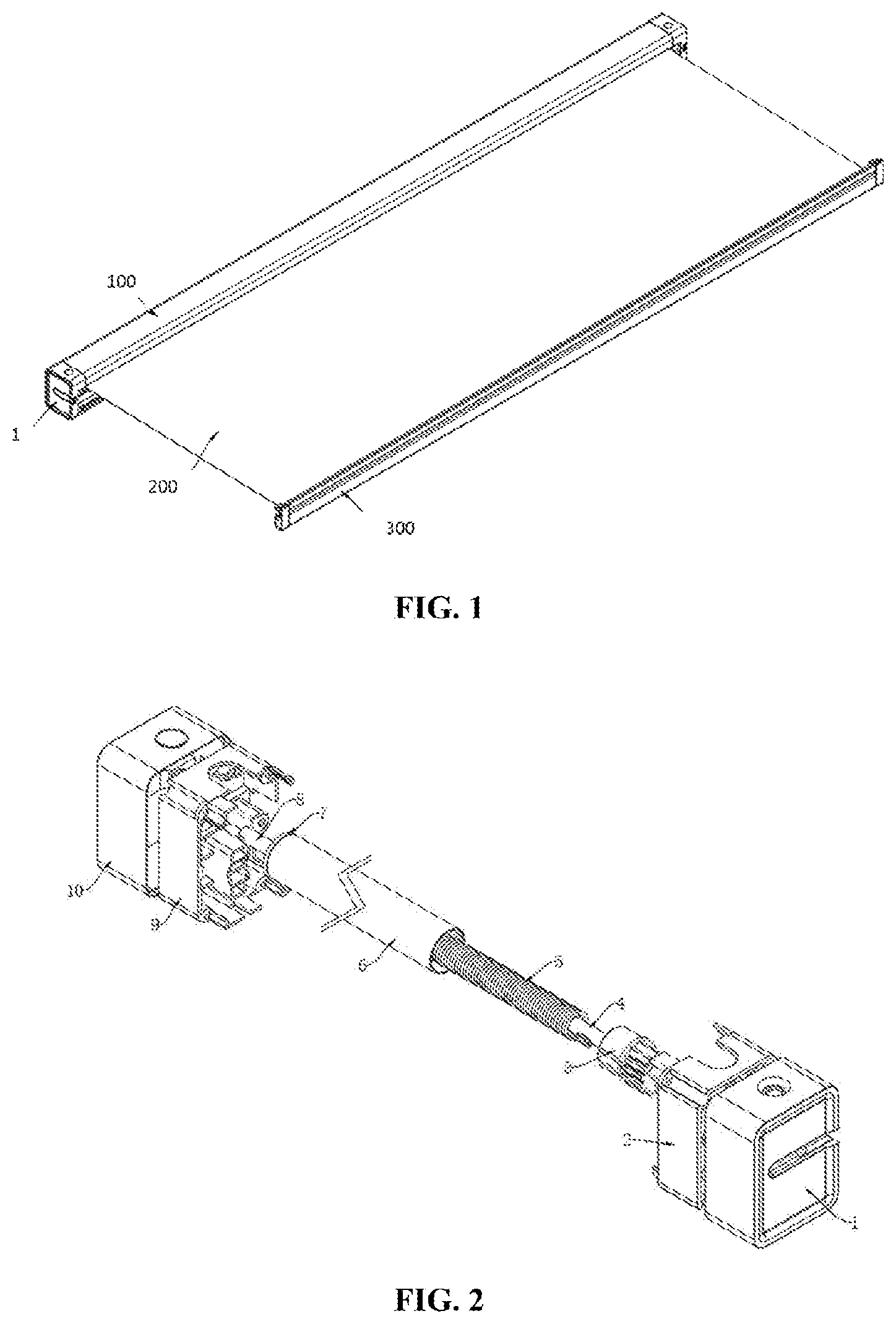 Patent US12305402 Figure 1 – Wind in and wind out structure of awning and application thereof