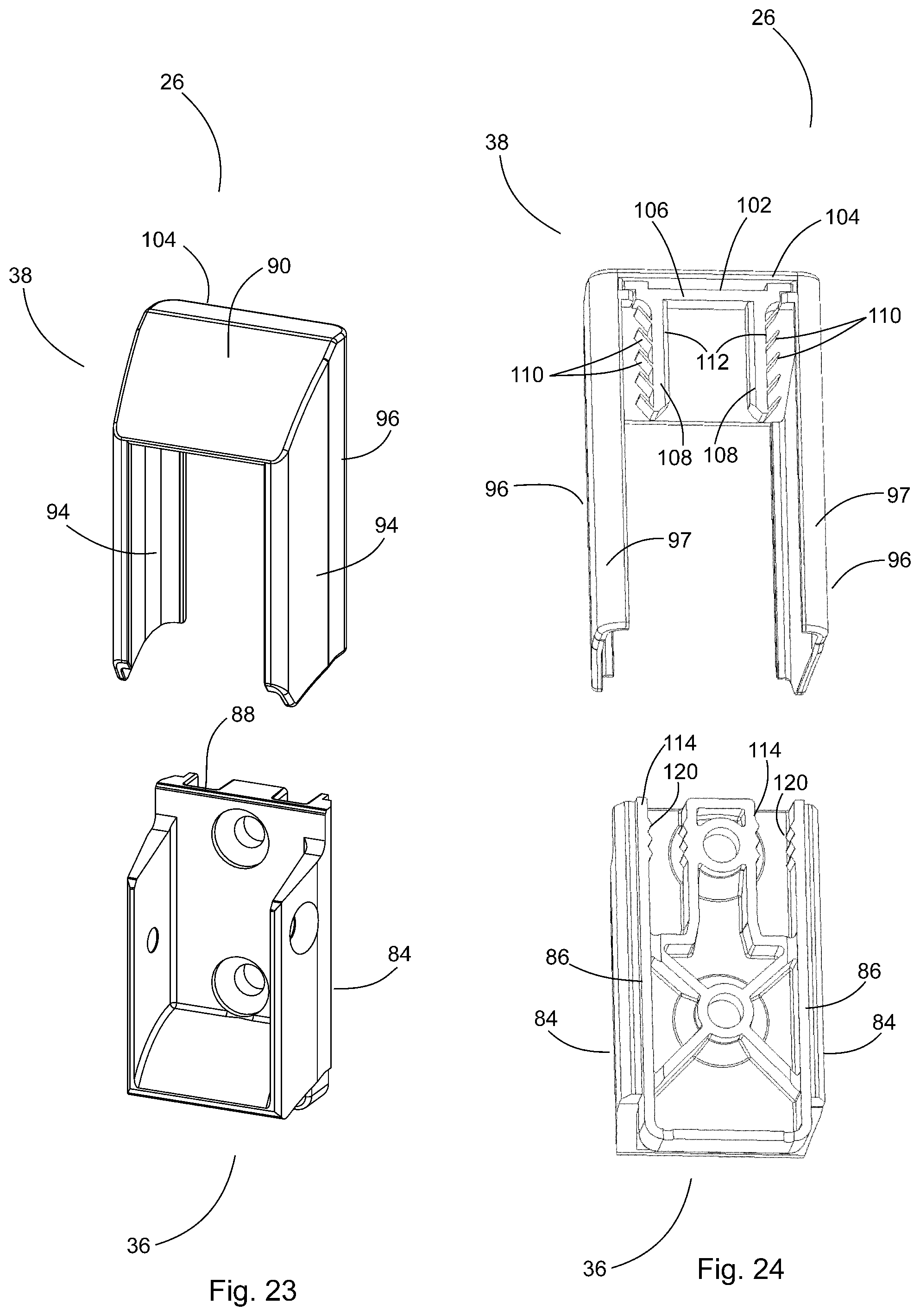 Patent US12305404 Figure 14 – Bracket for stair railings