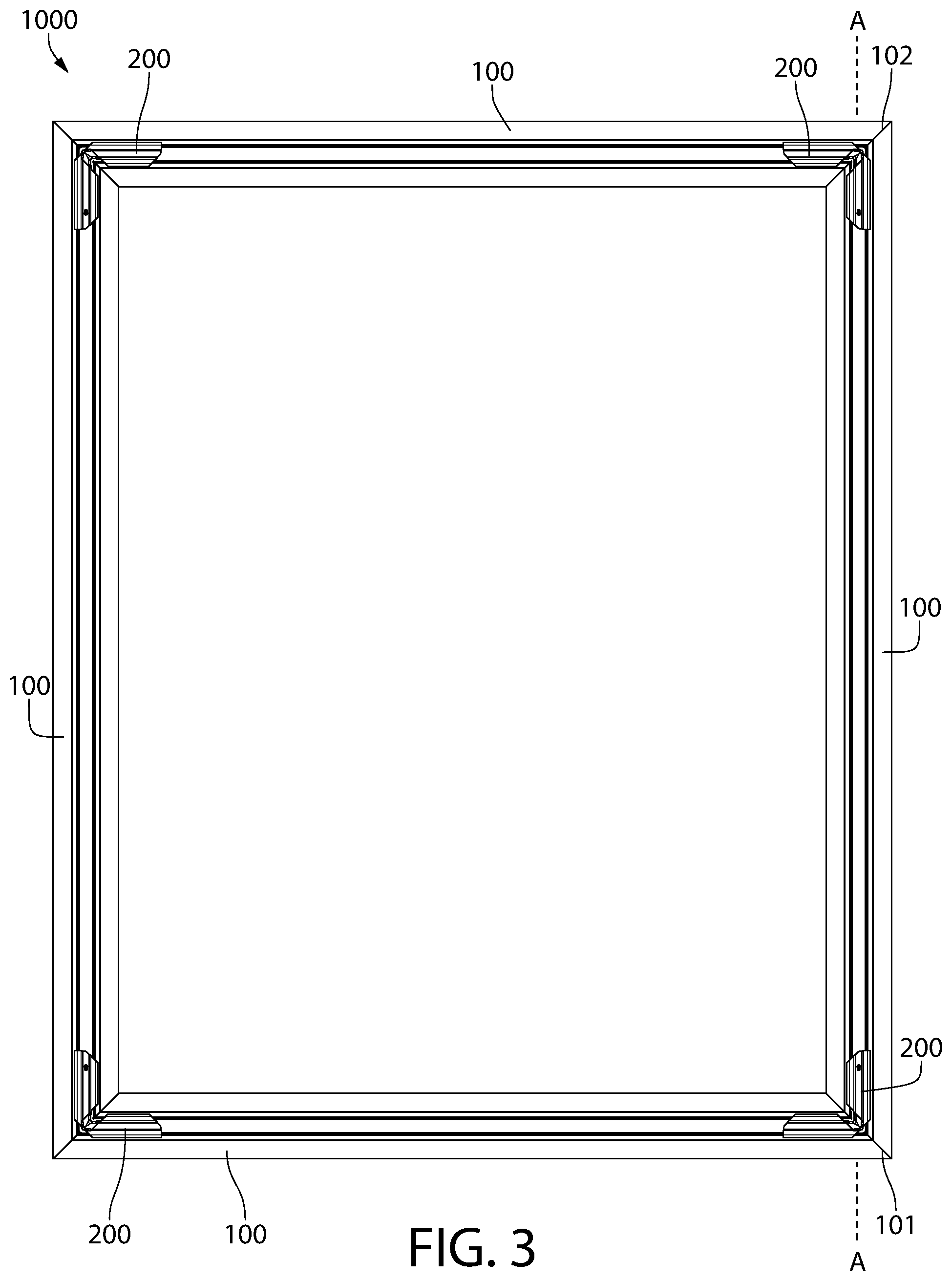 Patent US12305407 Figure 3 – Decorative moulding assembly and method of manufacturing and assembling the same