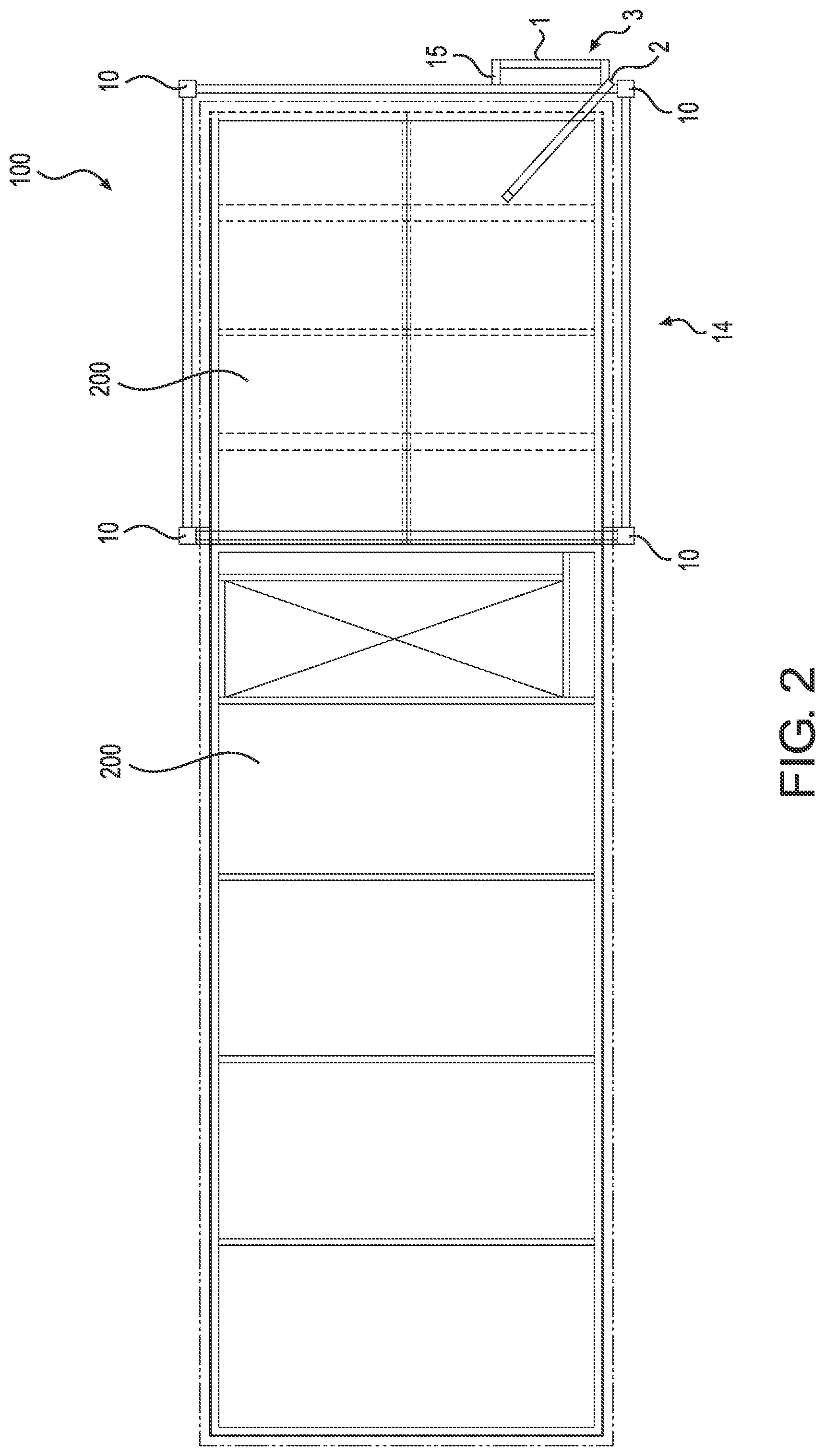 Patent US12305411 Figure 2 – System for accessing and/or allowing safe movement on a unit mounted on a structural support