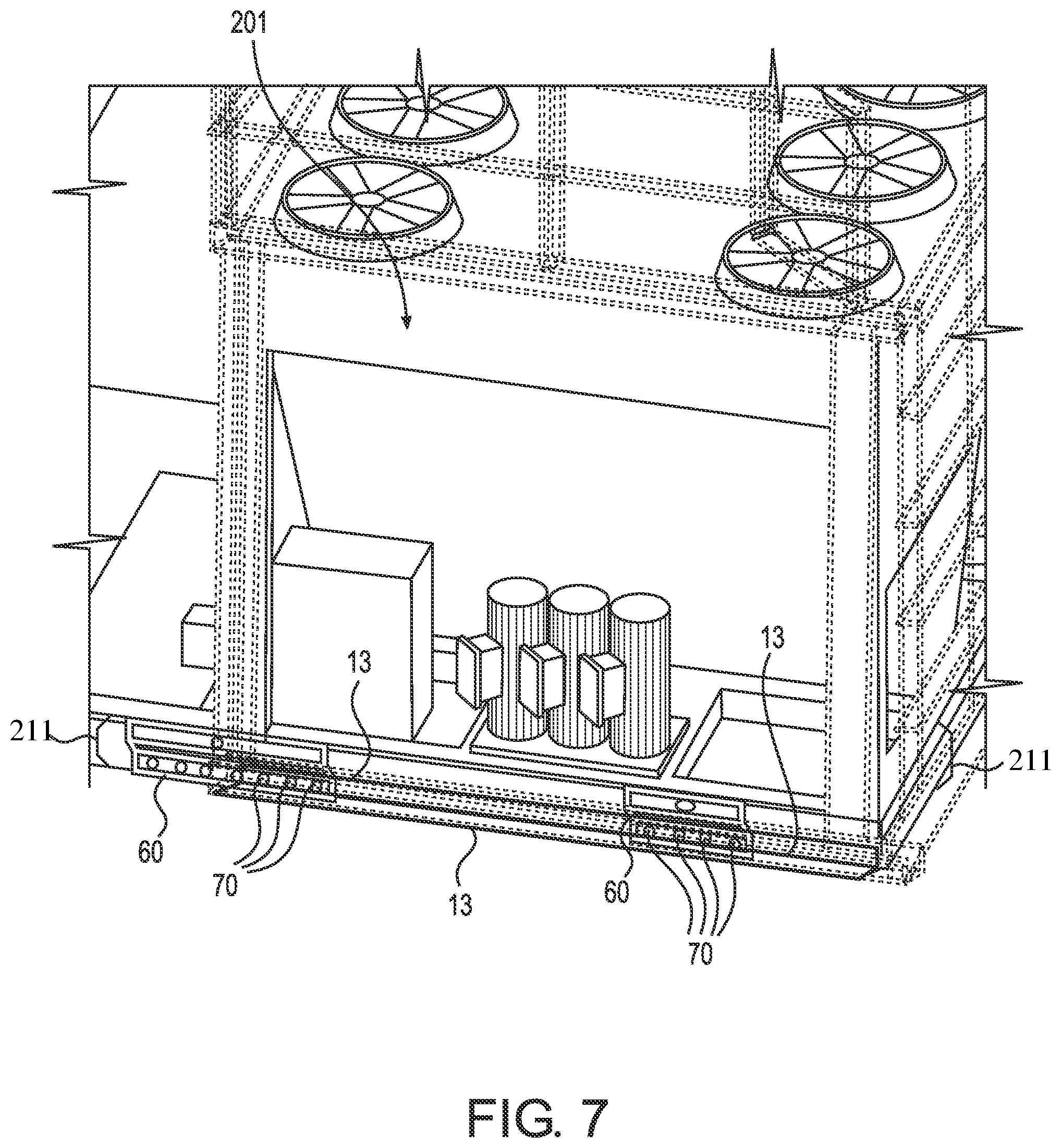 Patent US12305411 Figure 7 – System for accessing and/or allowing safe movement on a unit mounted on a structural support
