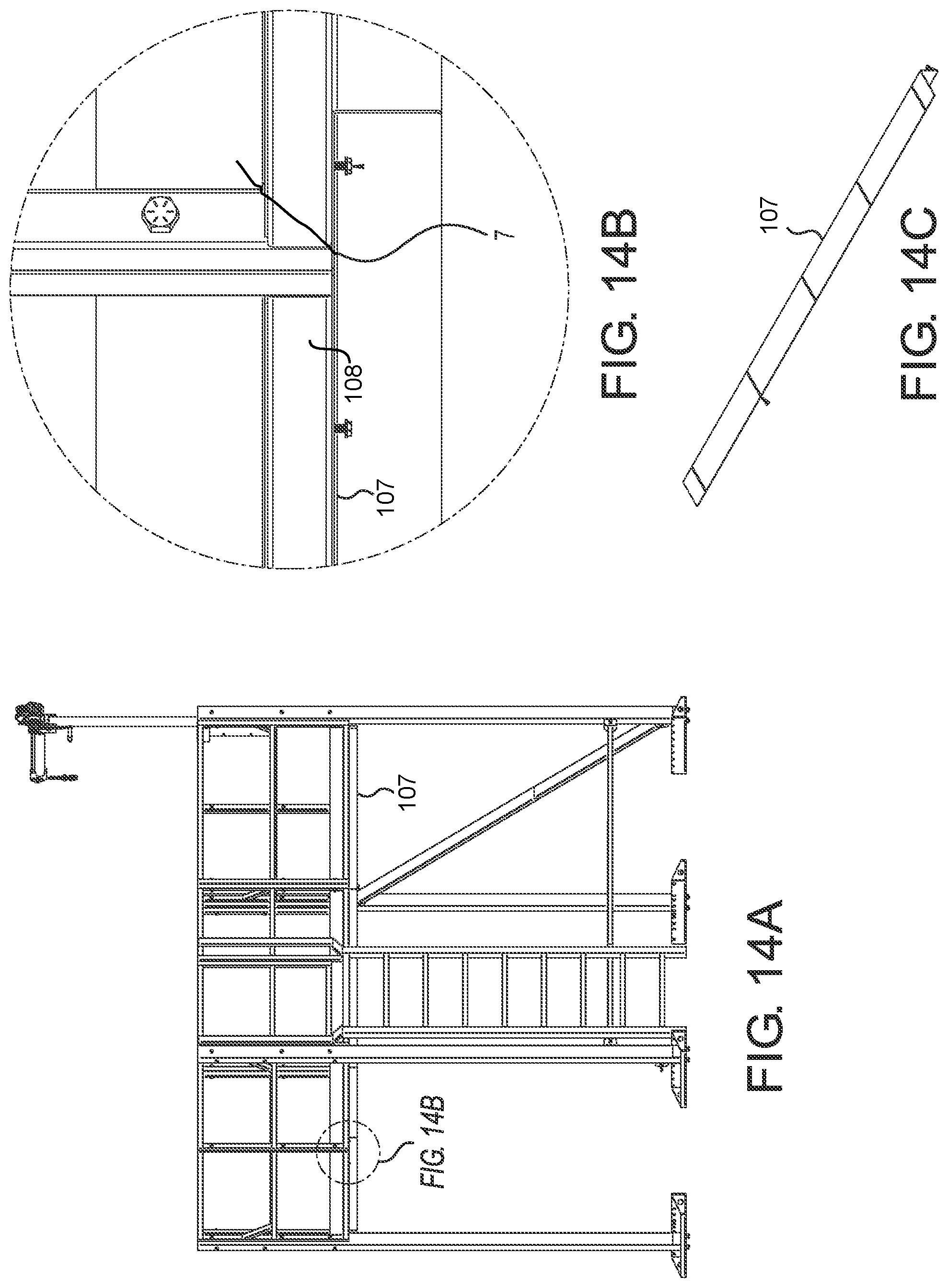Patent US12305411 Figure 14 – System for accessing and/or allowing safe movement on a unit mounted on a structural support