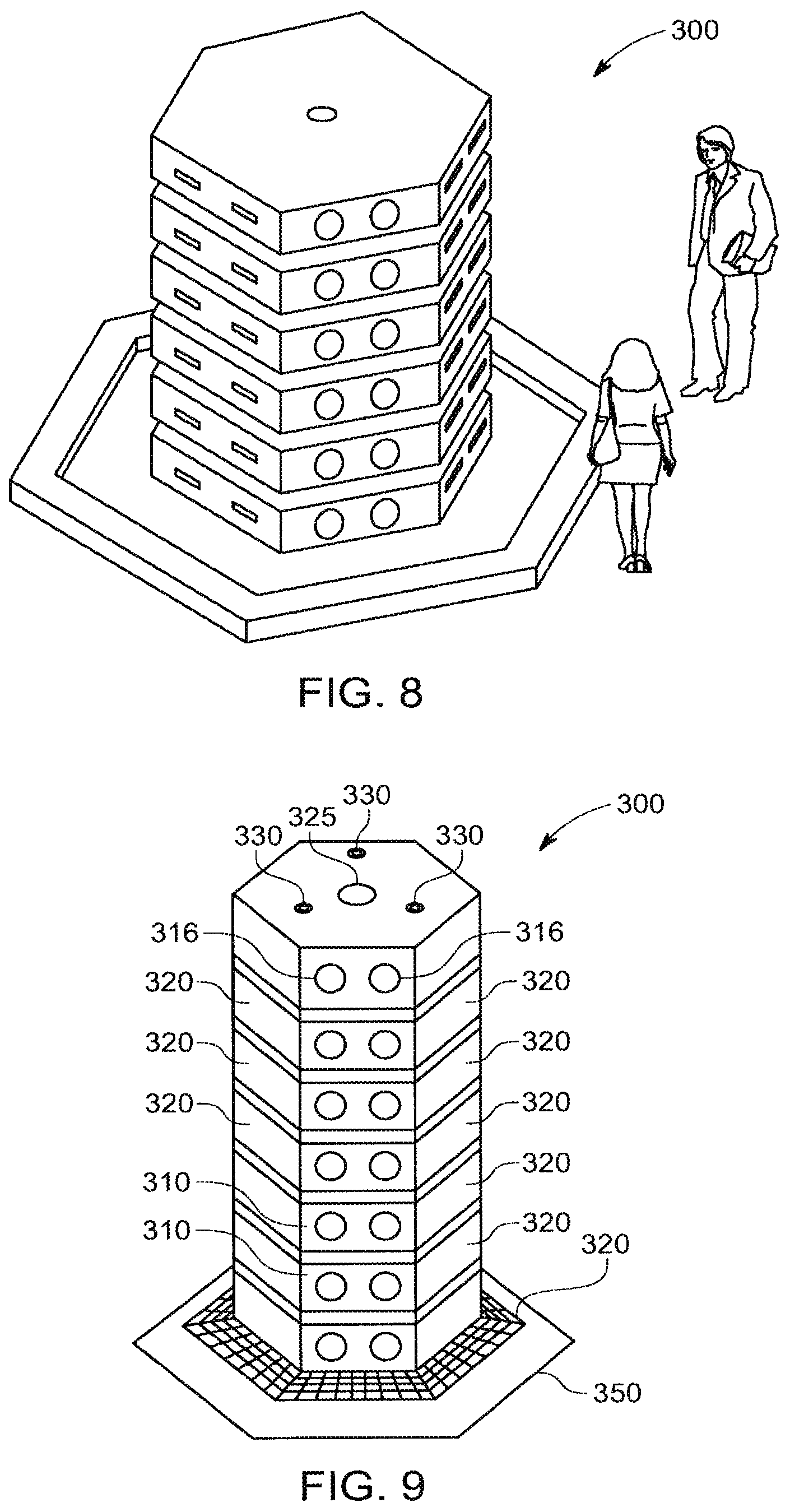Patent US12305412 Figure 9 – Monolithic columbarium unit