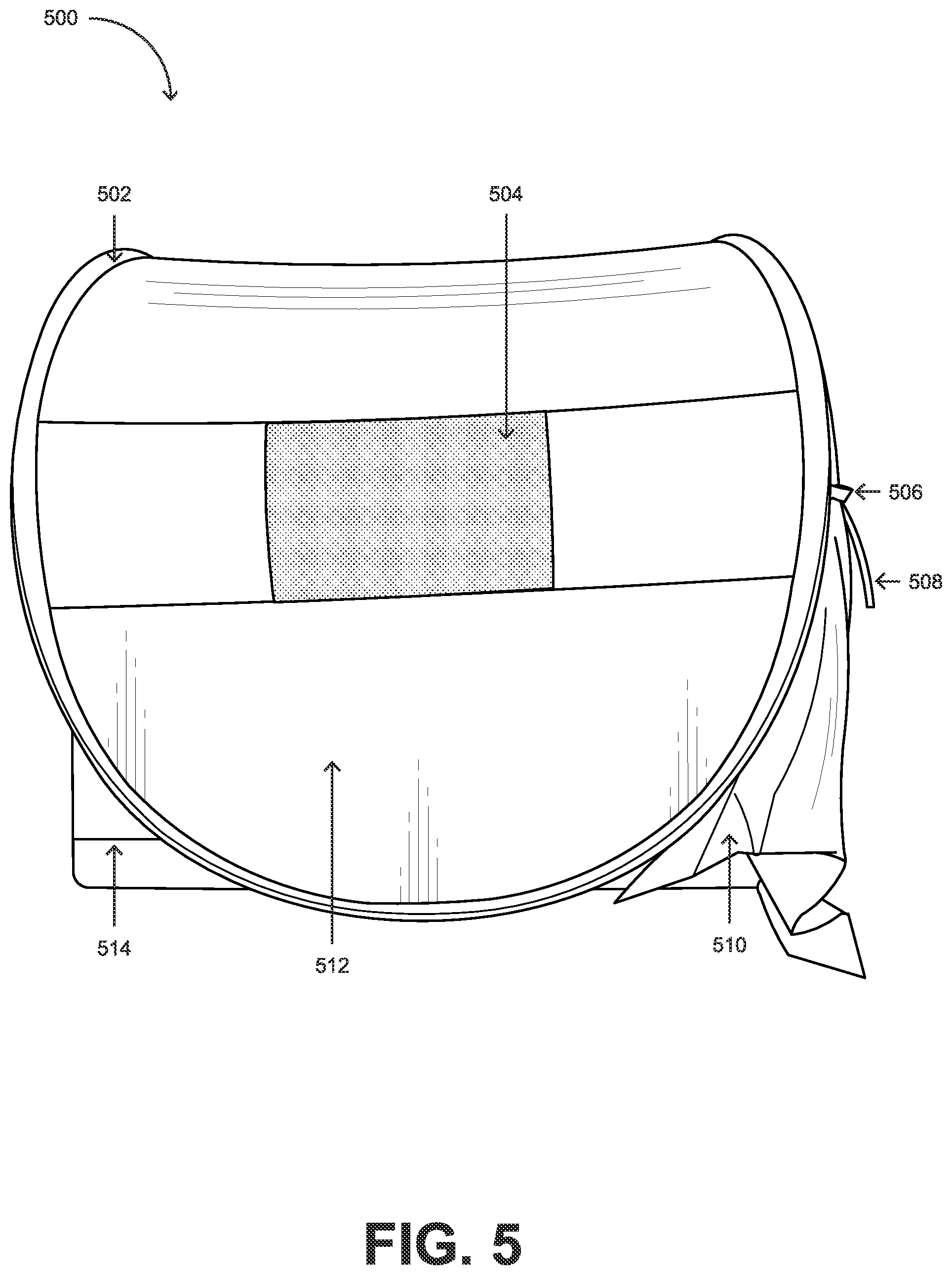 Patent US12305414 Figure 5 – Portable light blocking den