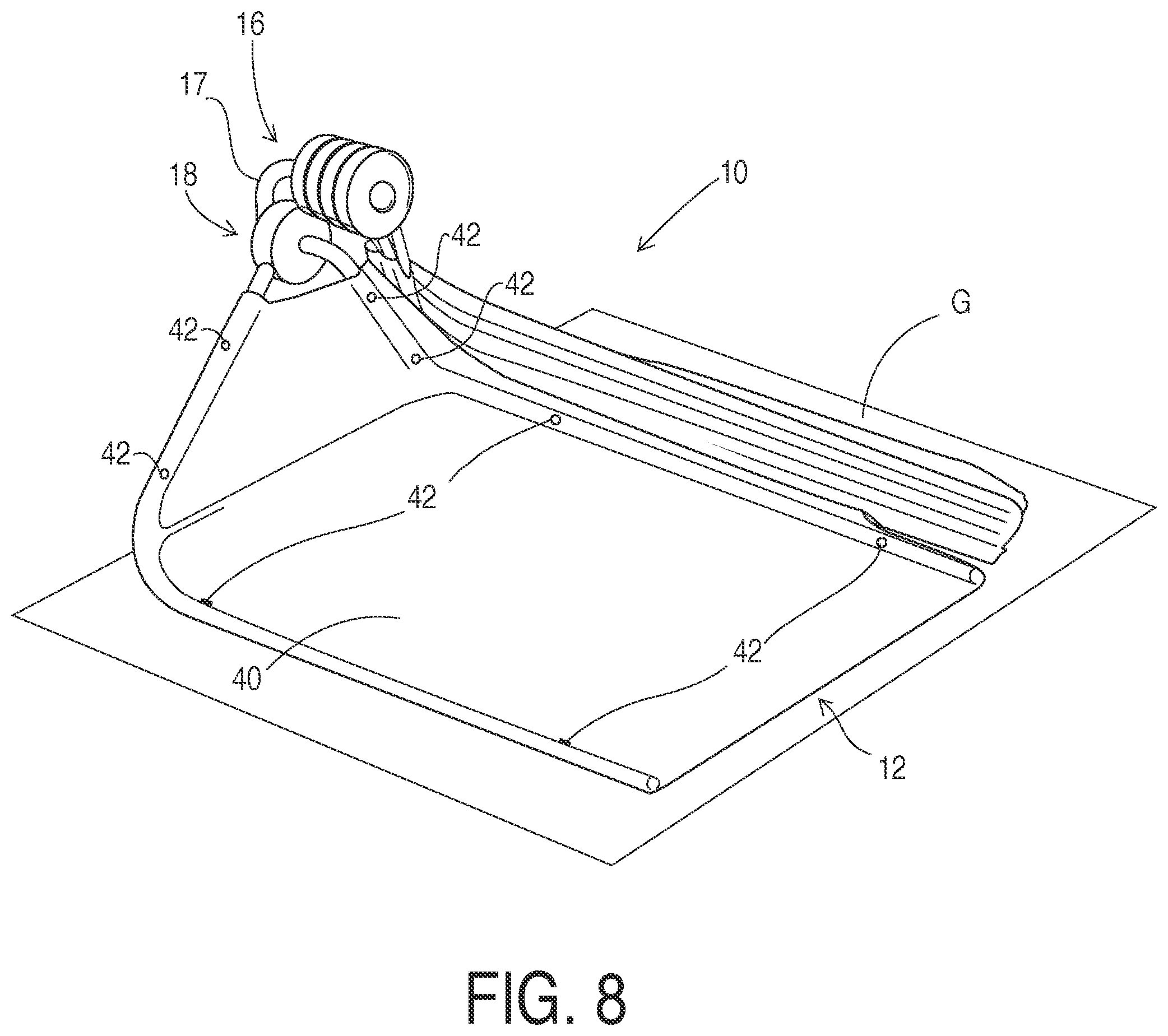 Patent US12305415 Figure 8 – Portable barrier