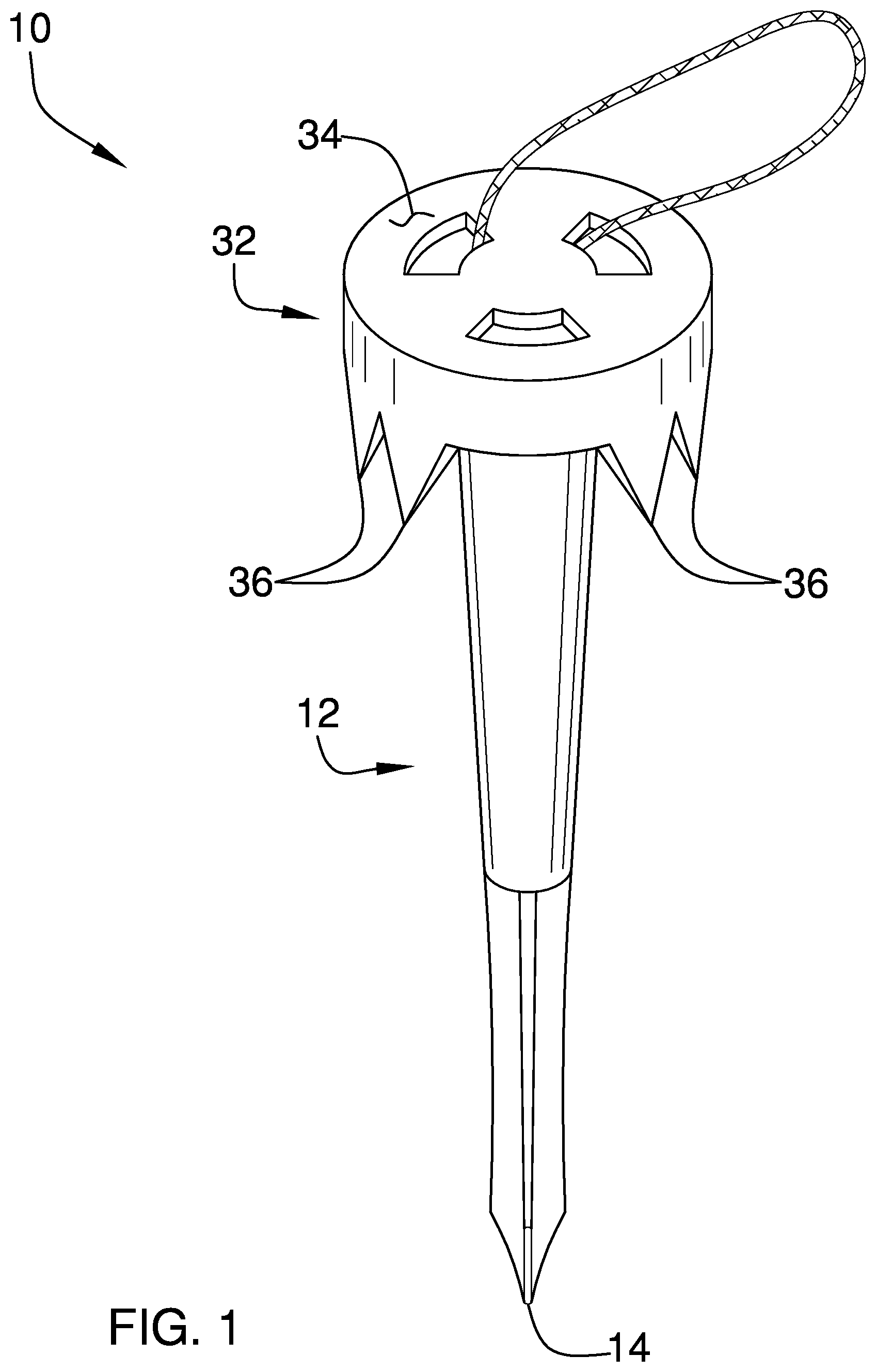 Patent US12305416 Figure 1 – Tent stake assembly