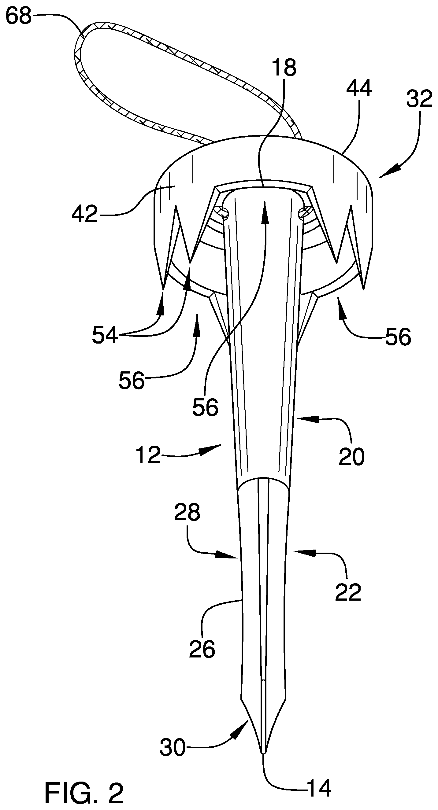 Patent US12305416 Figure 2 – Tent stake assembly
