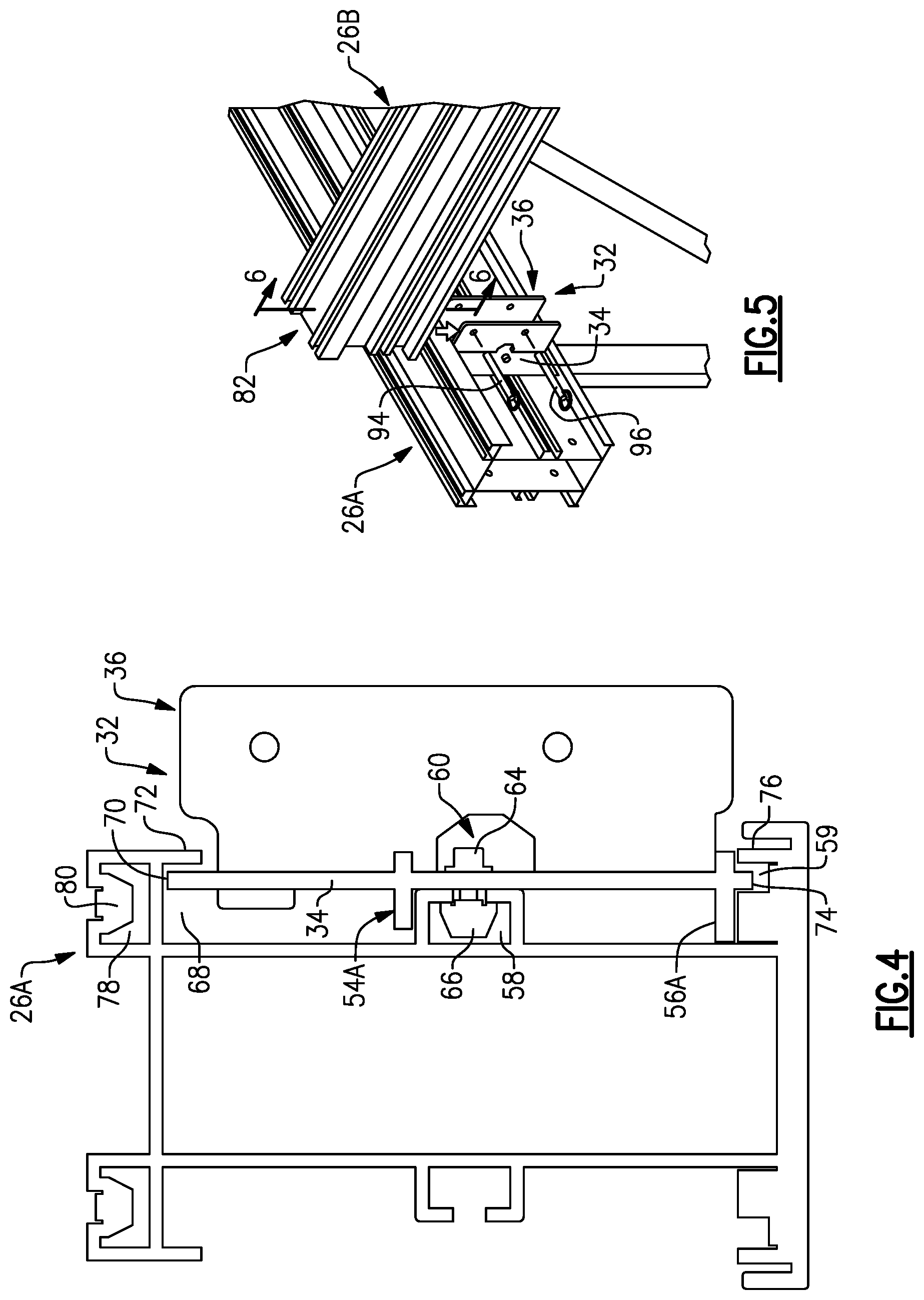 Patent US12305417 Figure 4 – Bracket assembly configured to support beams relative to orchestra pit fillers or stage extensions
