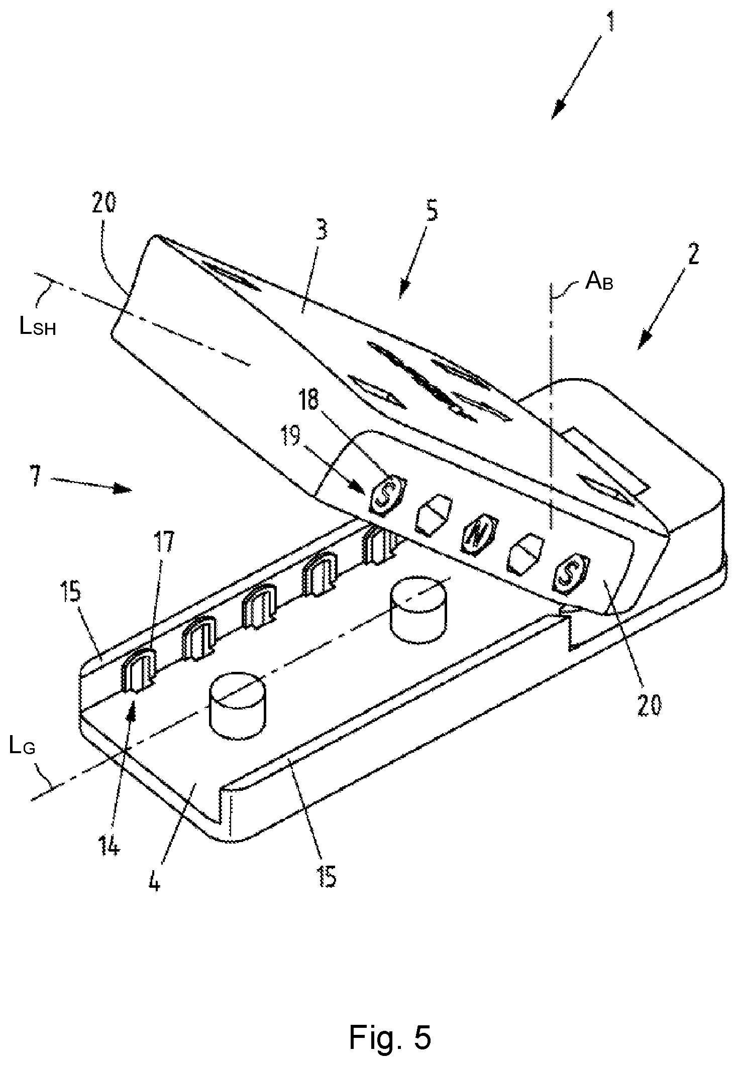 Patent US12305425 Figure 8 – Swivel lever device and system for actuating a closure apparatus of an access control device