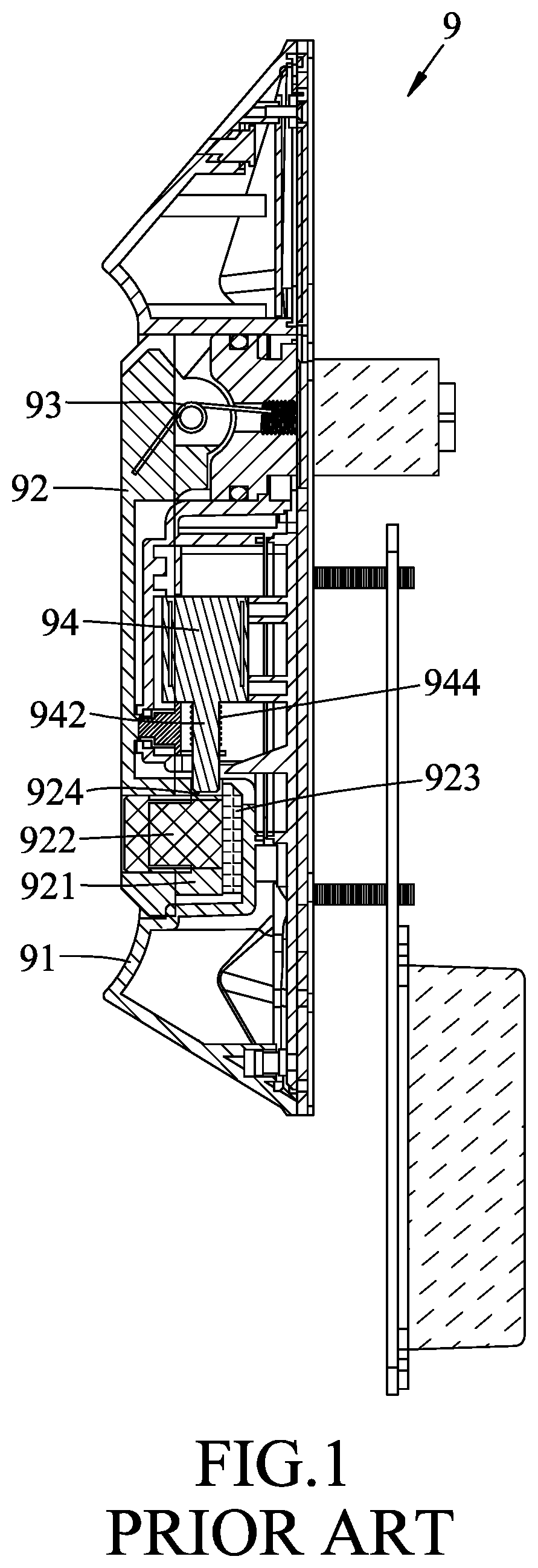 Patent US12305426 Figure 1 – Electronic cabinet lock