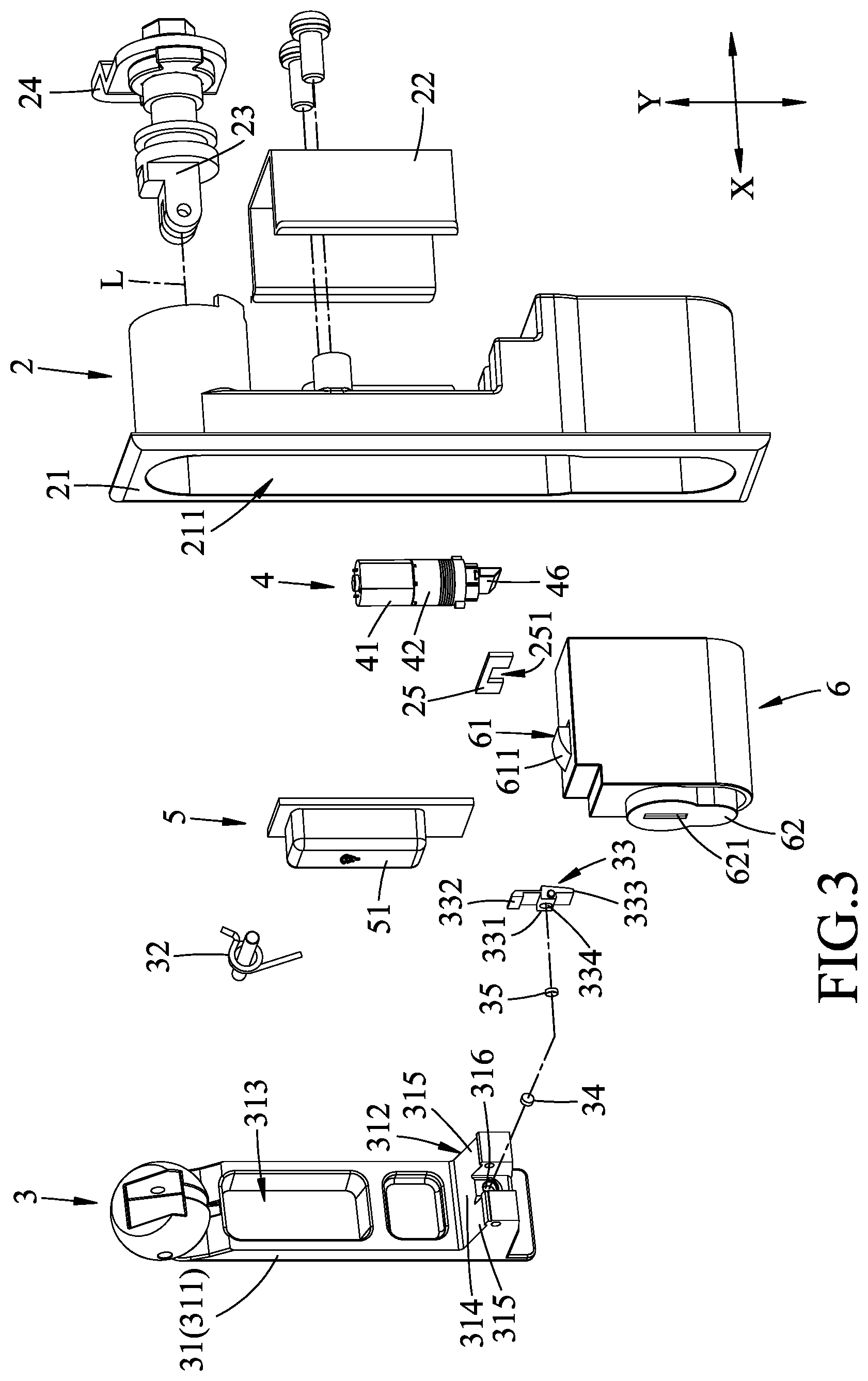 Patent US12305426 Figure 3 – Electronic cabinet lock