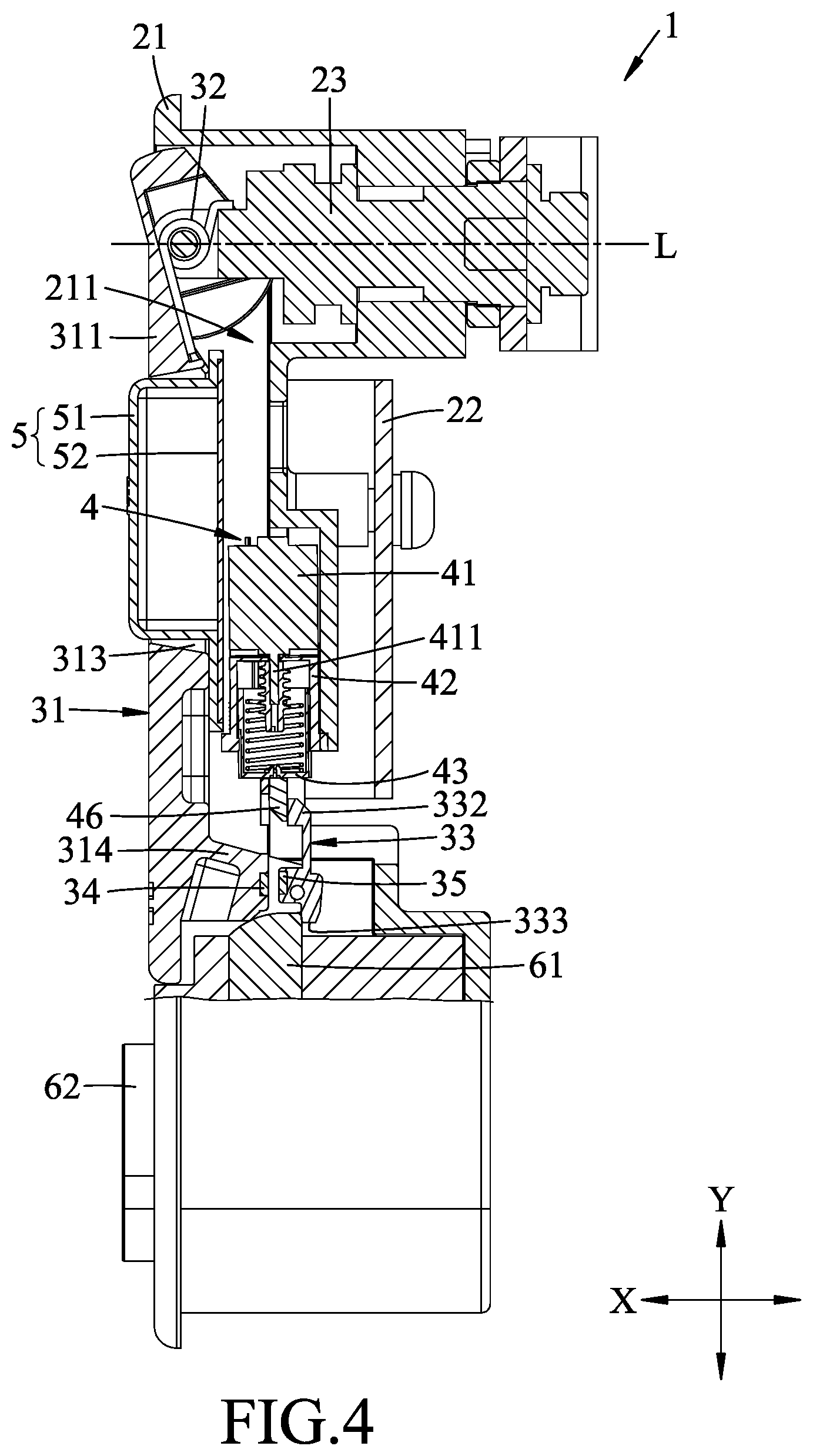 Patent US12305426 Figure 4 – Electronic cabinet lock