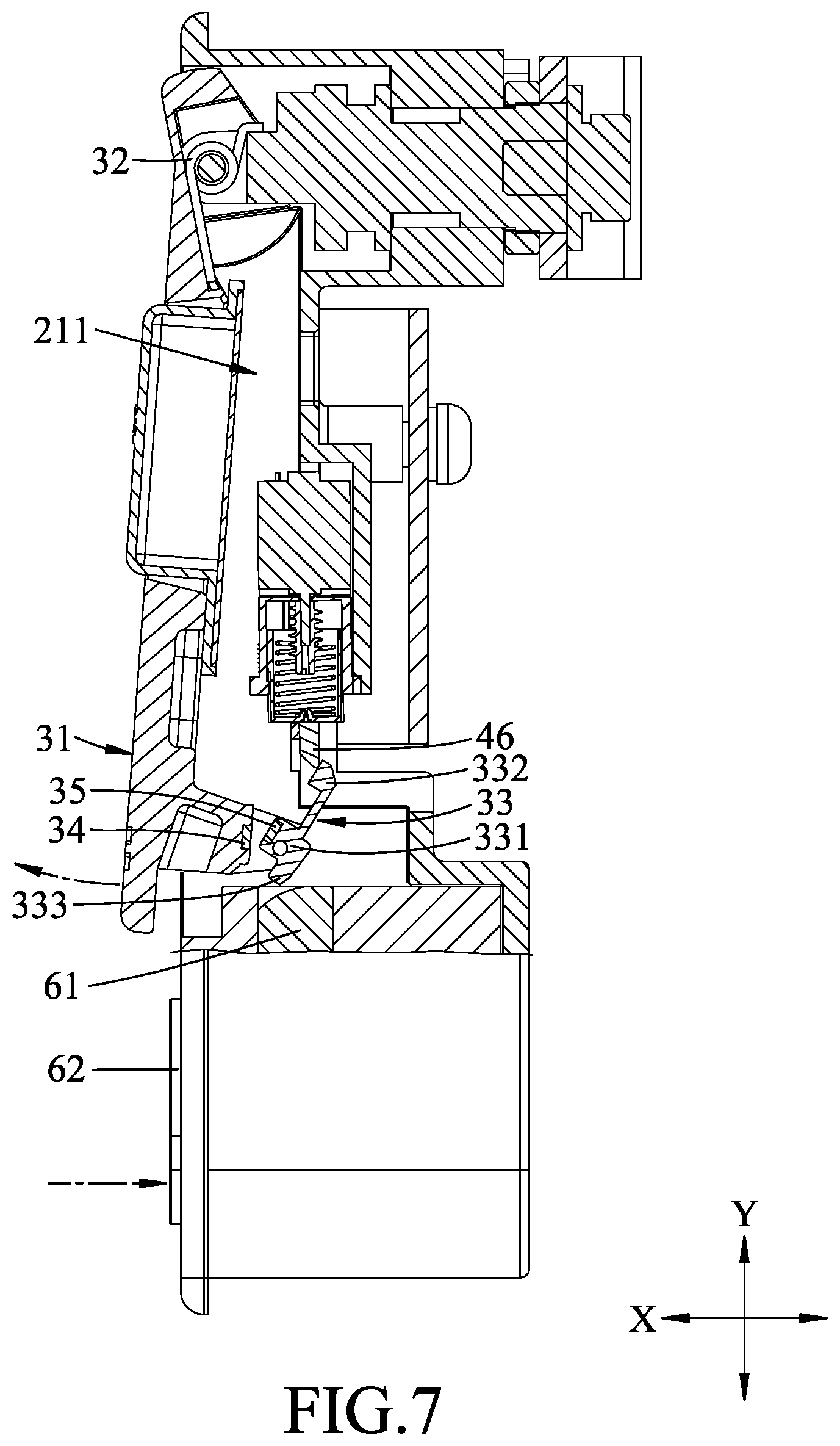Patent US12305426 Figure 7 – Electronic cabinet lock