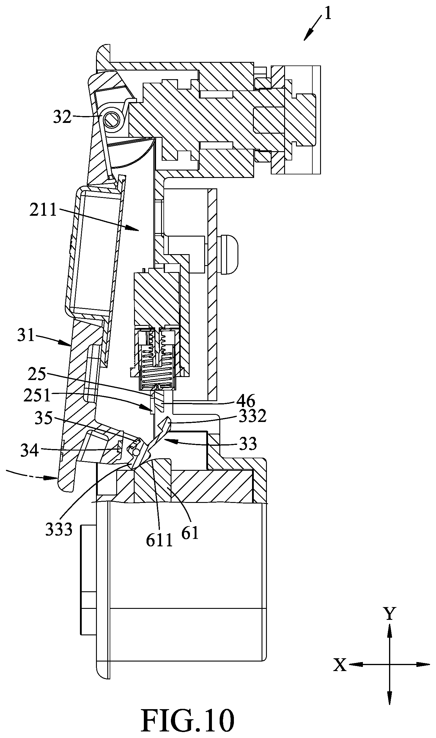 Patent US12305426 Figure 10 – Electronic cabinet lock