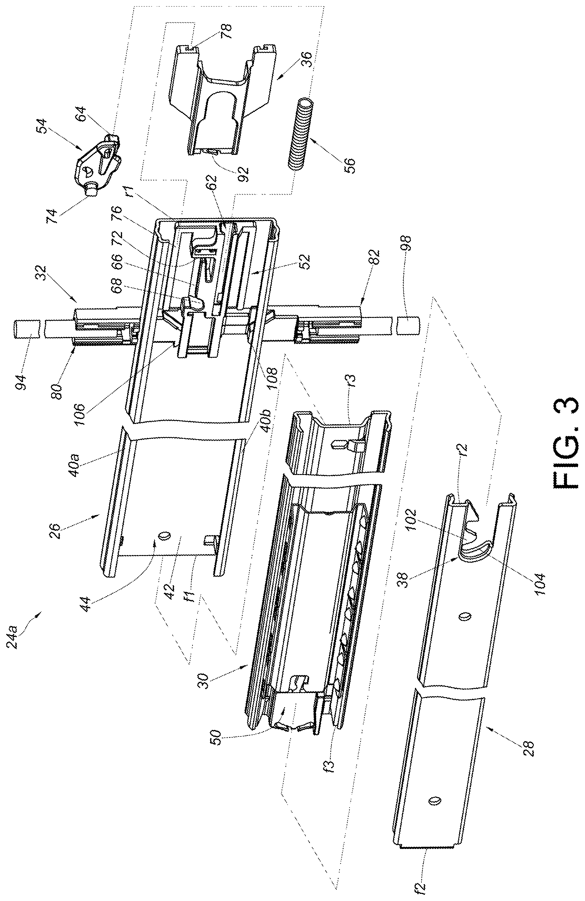 Patent US12305428 Figure 3 – Furniture assembly