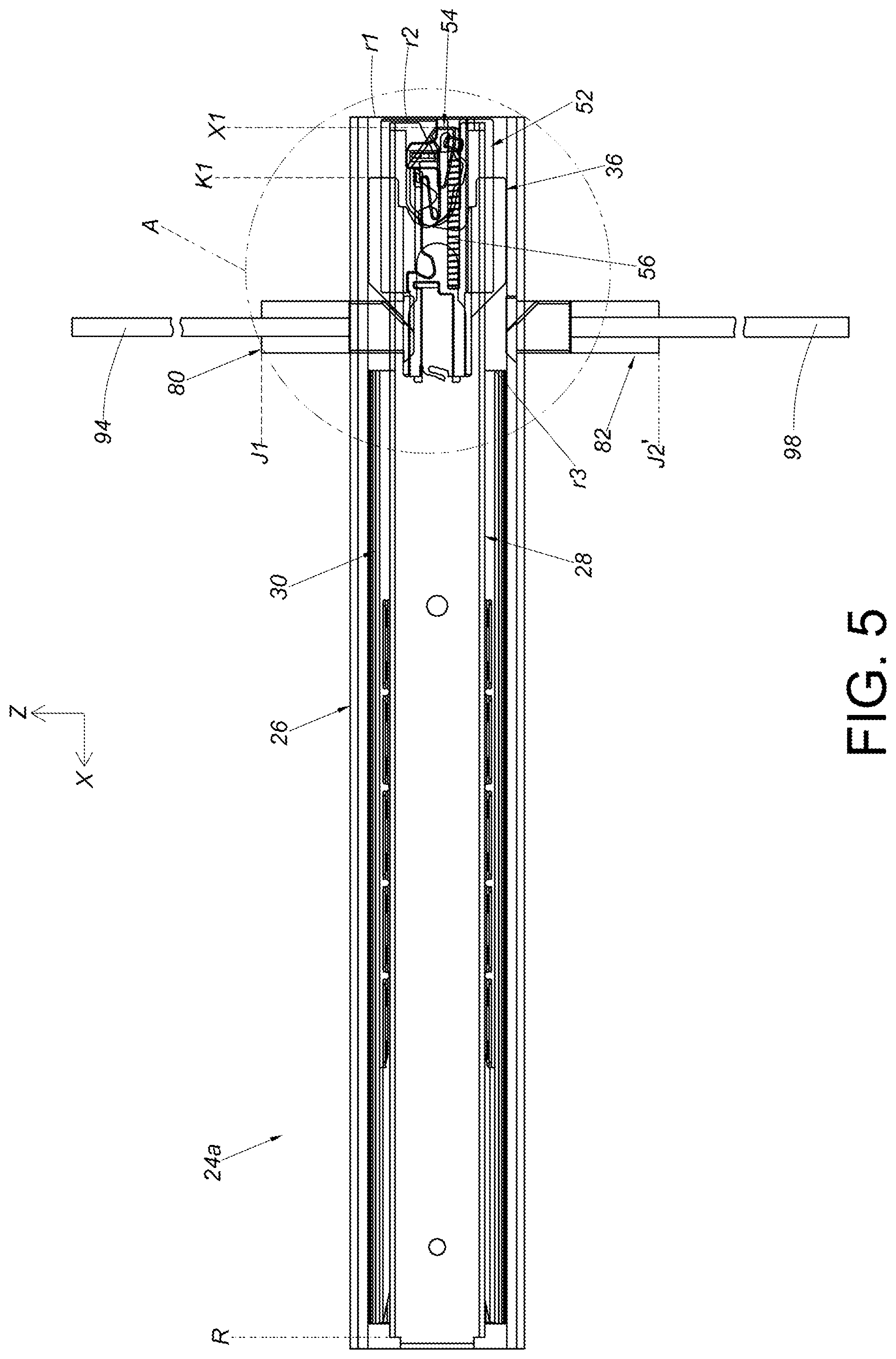 Patent US12305428 Figure 5 – Furniture assembly