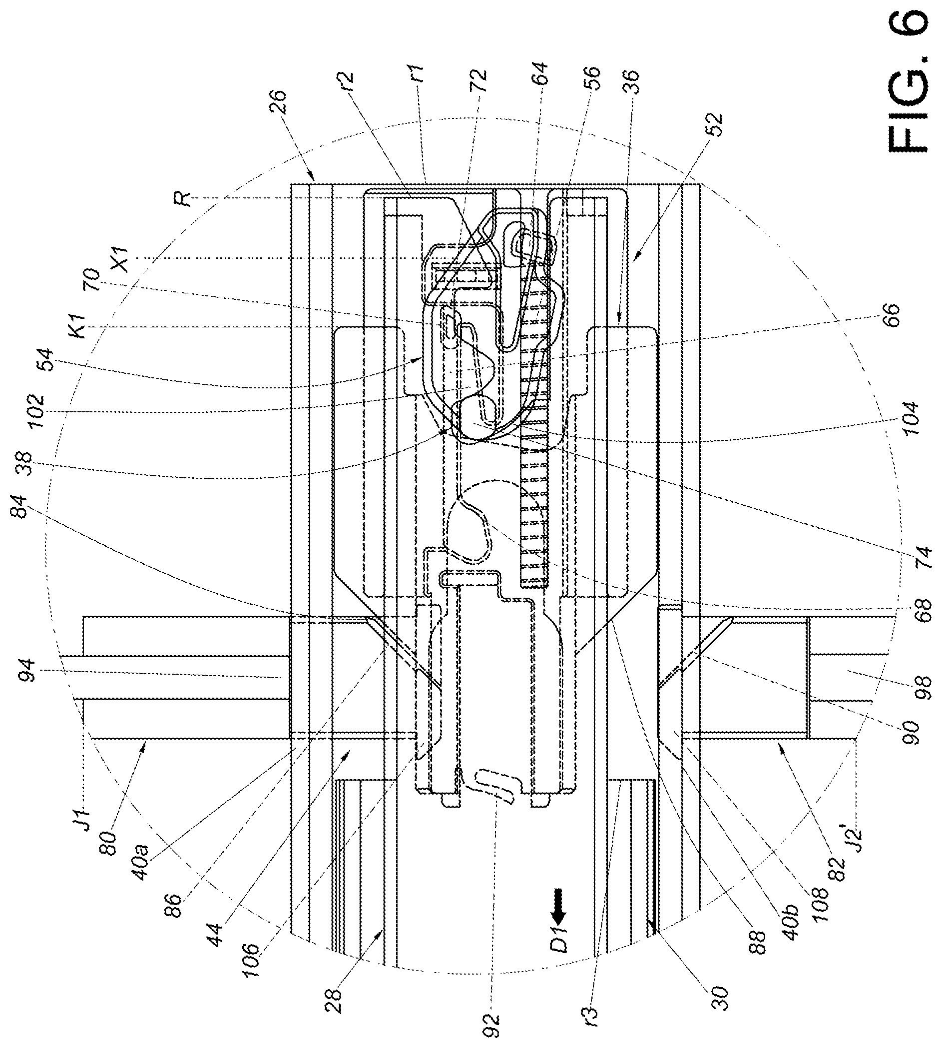 Patent US12305428 Figure 6 – Furniture assembly