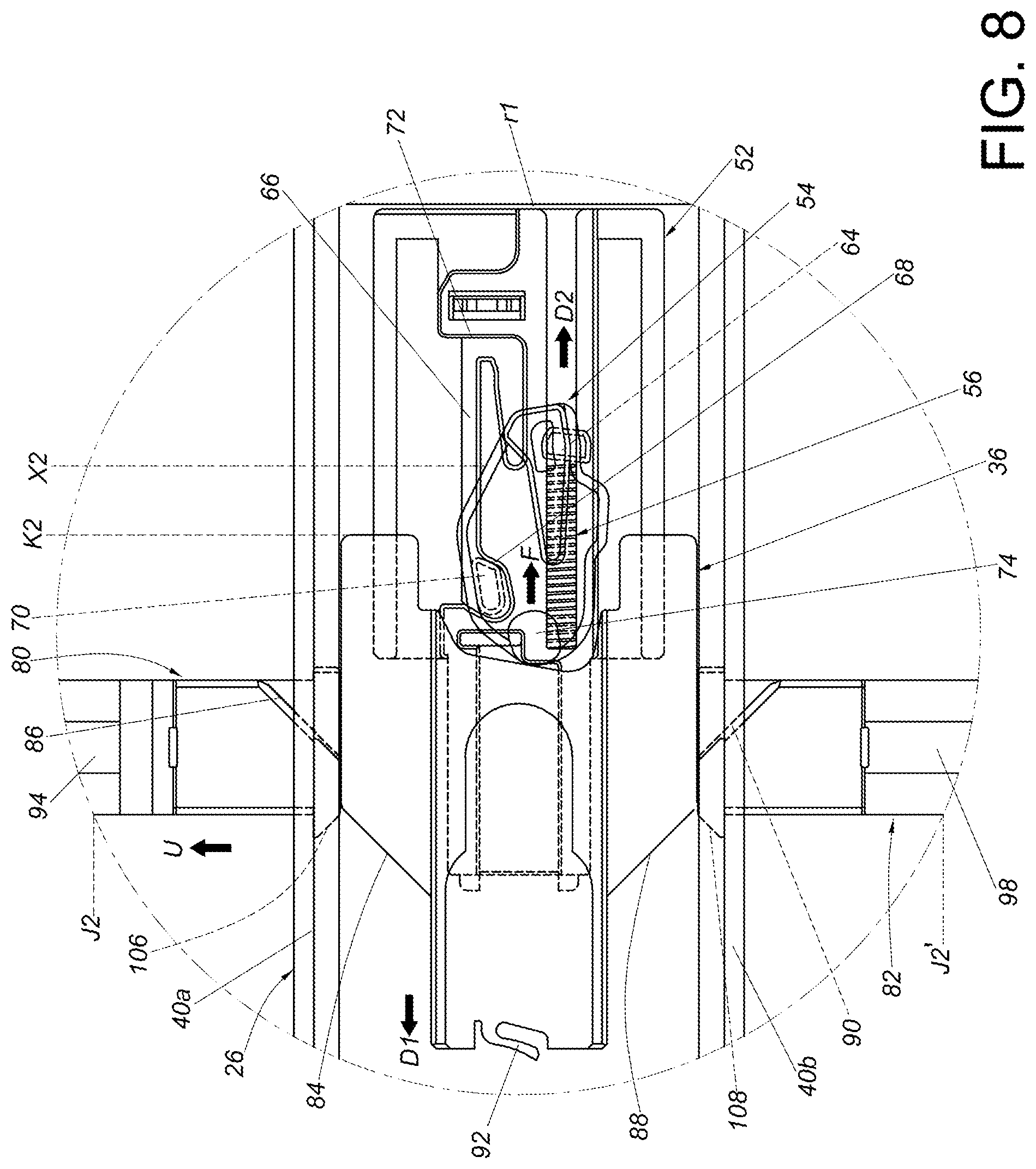 Patent US12305428 Figure 8 – Furniture assembly